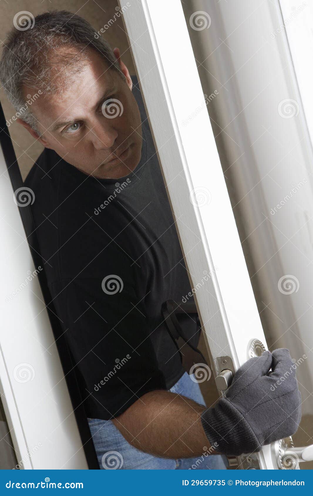 Burglar Breaking into House Stock Image Image of robbery