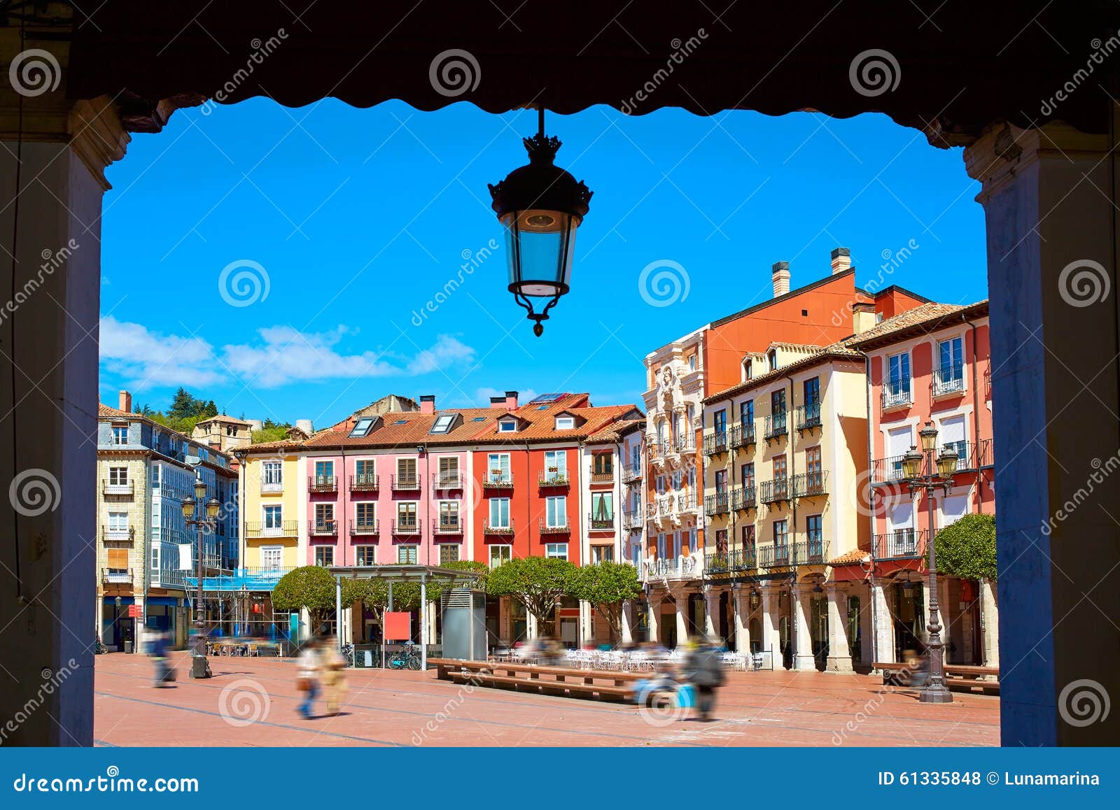 burgos plaza mayor square in castilla leon spain