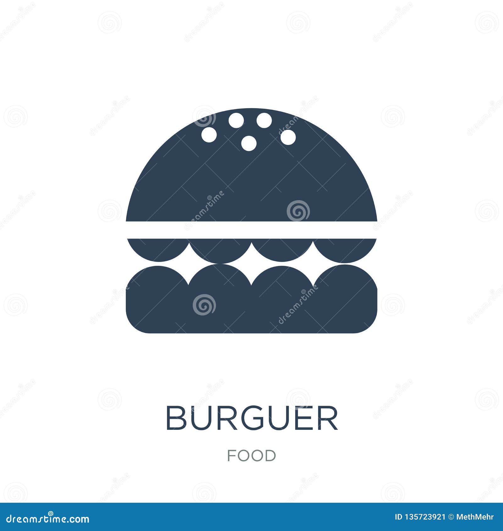Burguer Icon In Trendy Design Style. Burguer Icon Isolated On White