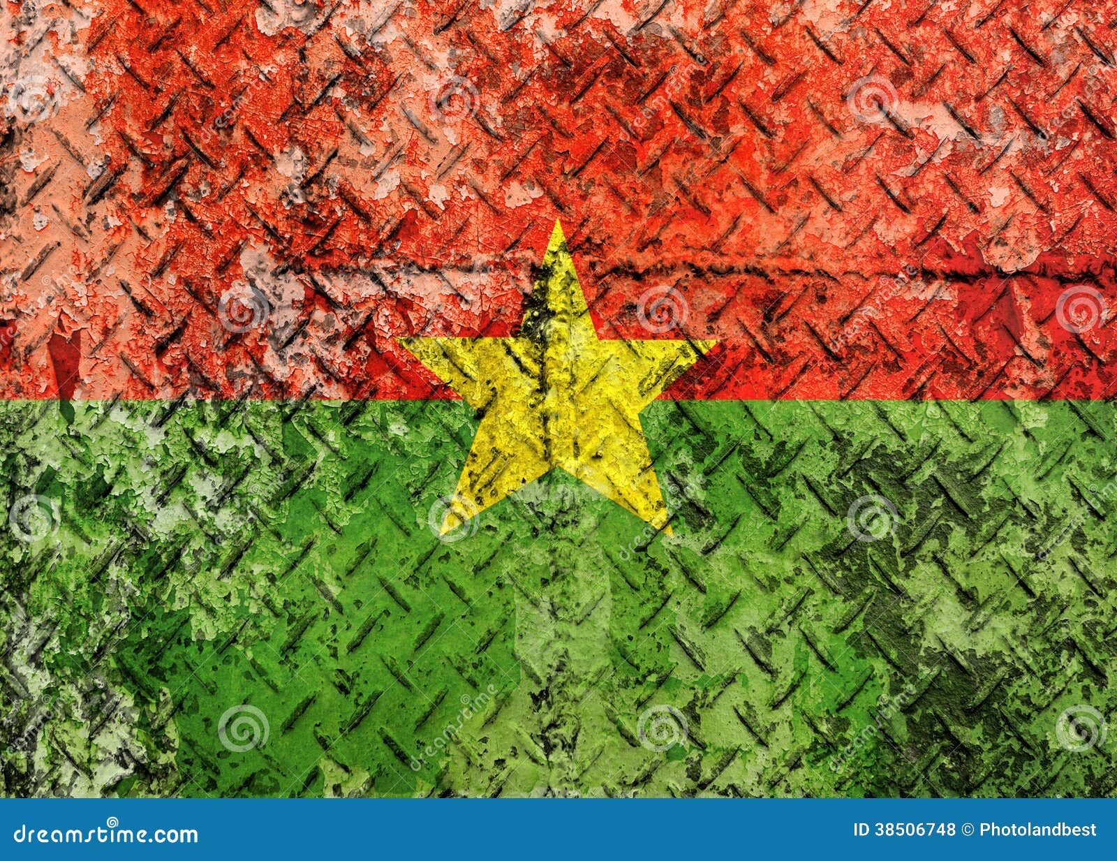 Burkina Faso flag with grunge texture 12037422 PNG