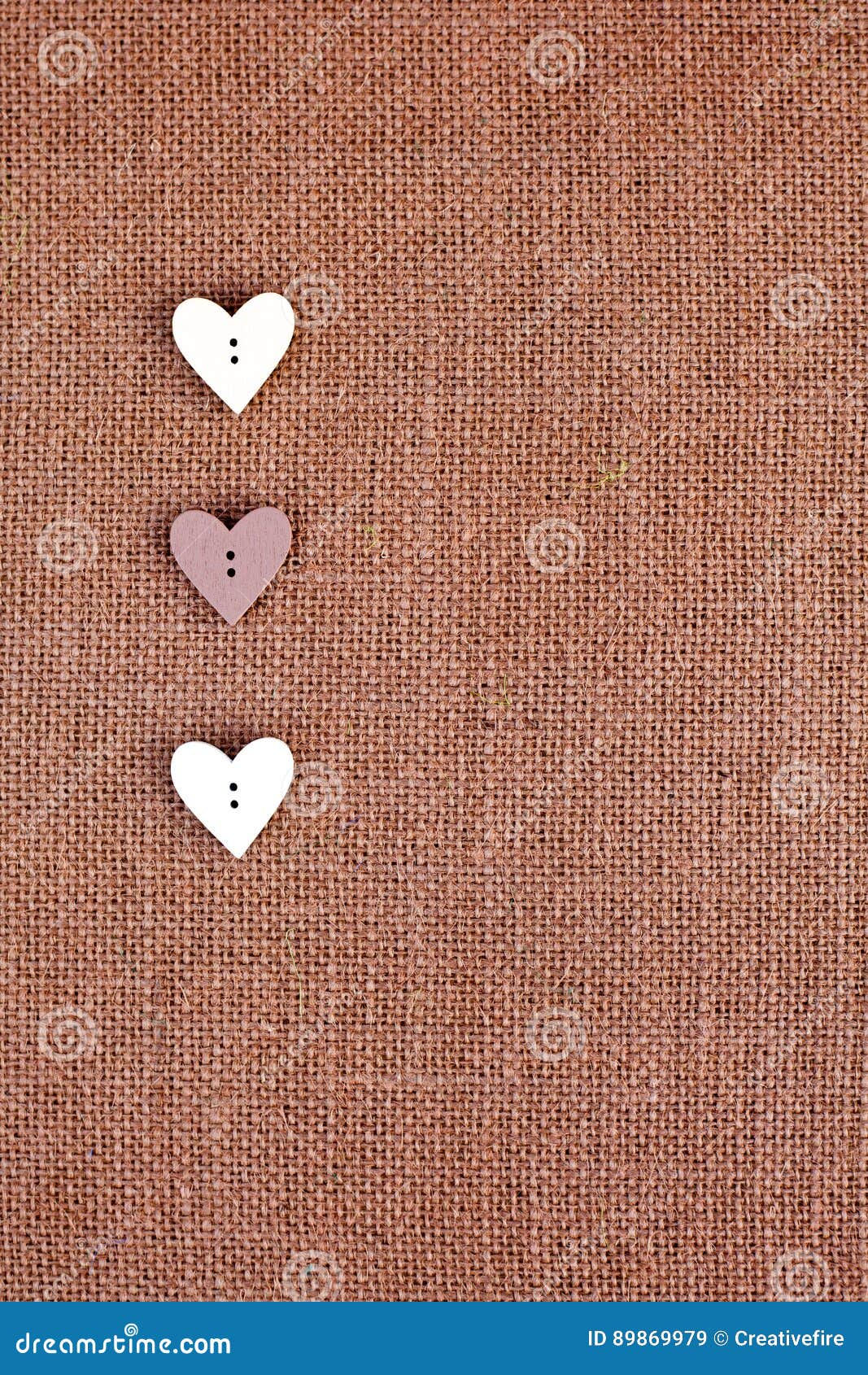 Burlap Background Heart Shape Buttons Stock Image Image of pattern
