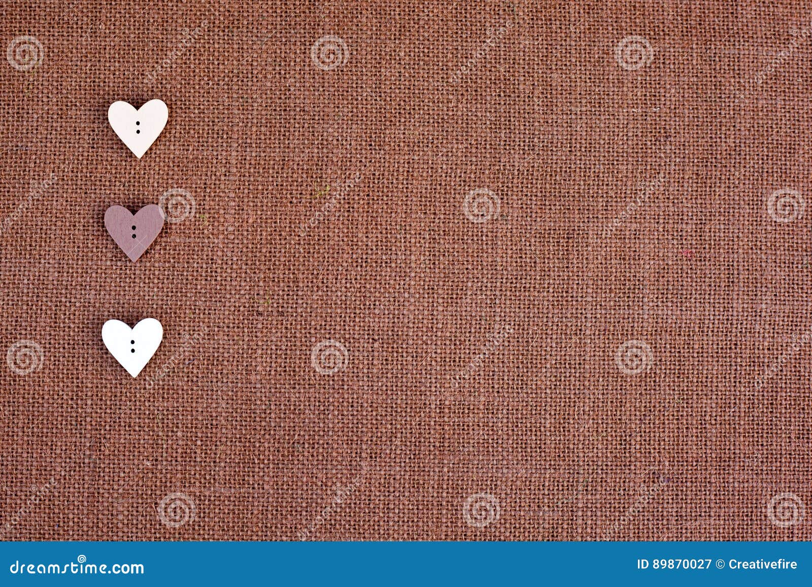 Burlap Background Heart Shape Buttons Stock Image Image of heart