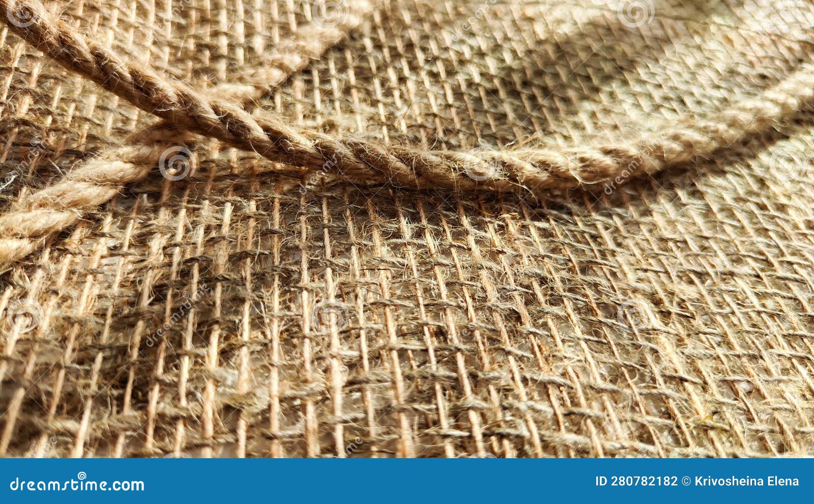 Burlap Fabric Coarse Jute Weave and Thick Burlap Rope. Background Texture Pattern and Frame. Stock Photo Image of hessian pattern 280782182
