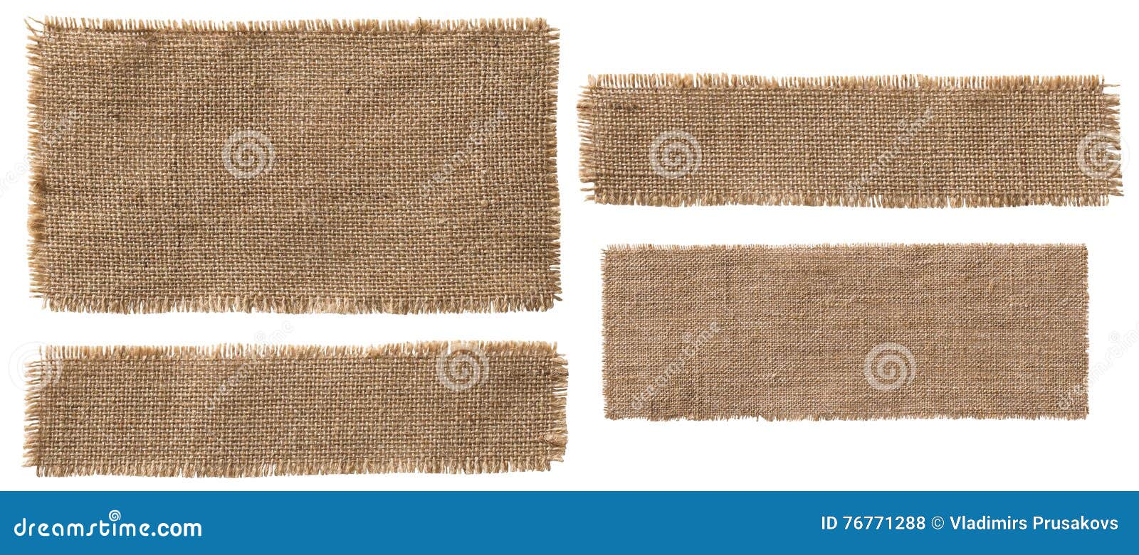 burlap fabric label pieces, rustic hessian patch torn sack cloth