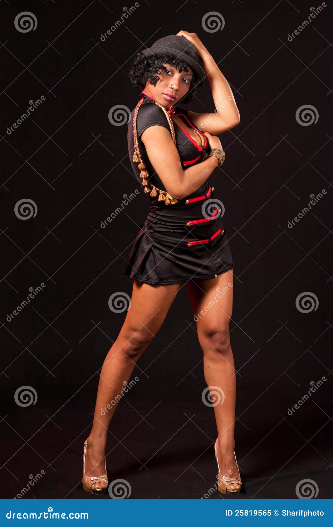 Burlesque Dancer In Seductive Pose Stock Image - Image 
