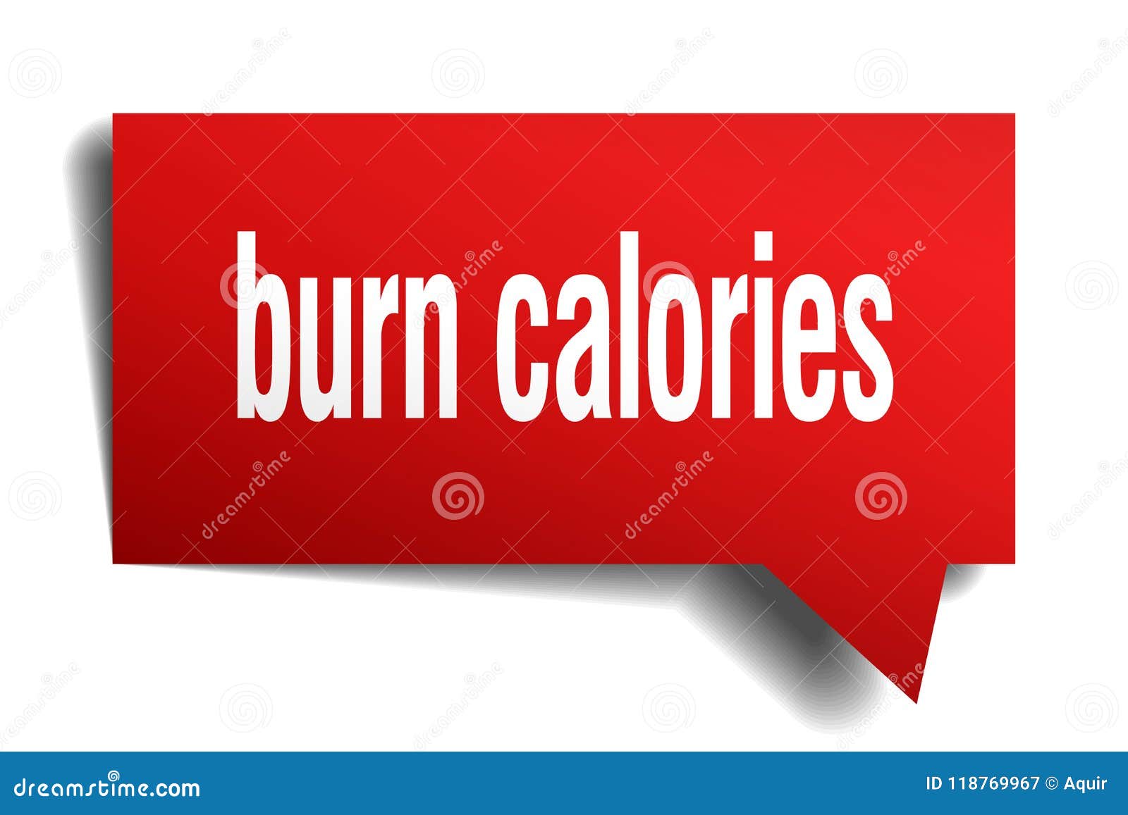 Burn Calories Red 3d Speech Bubble Stock Vector Illustration of label