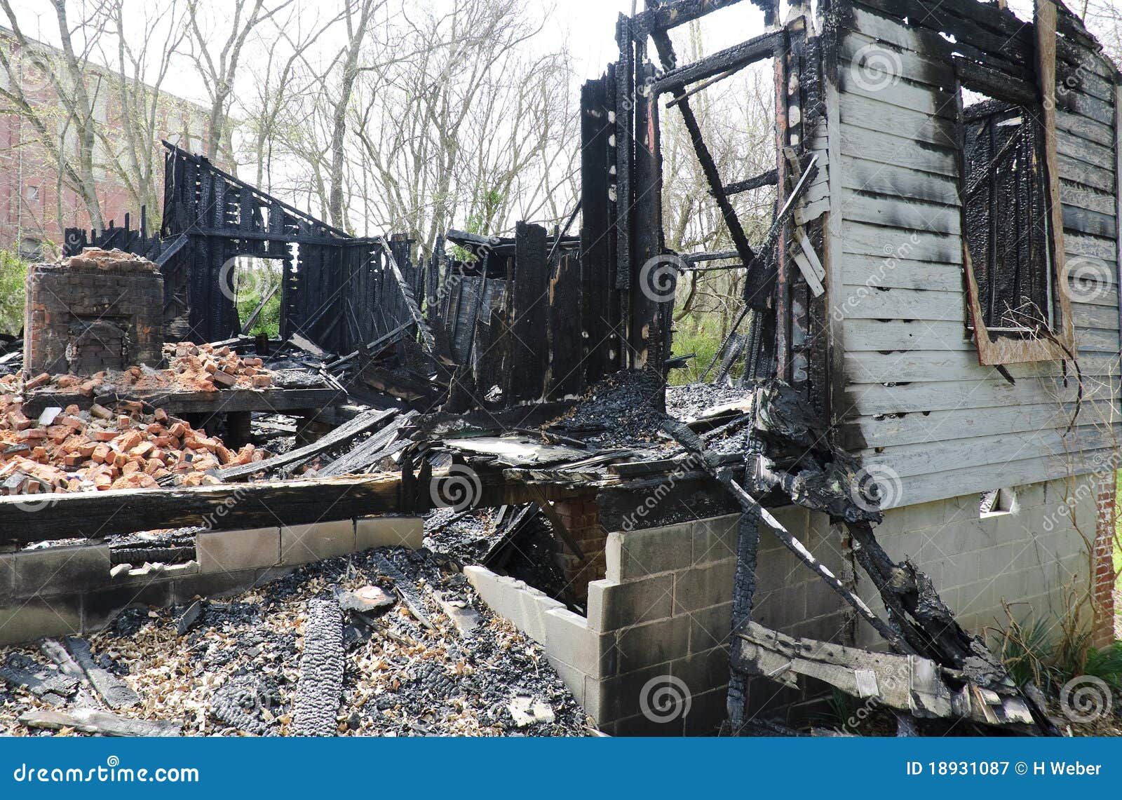 Burned House stock image. Image of water, extinguish 18931087