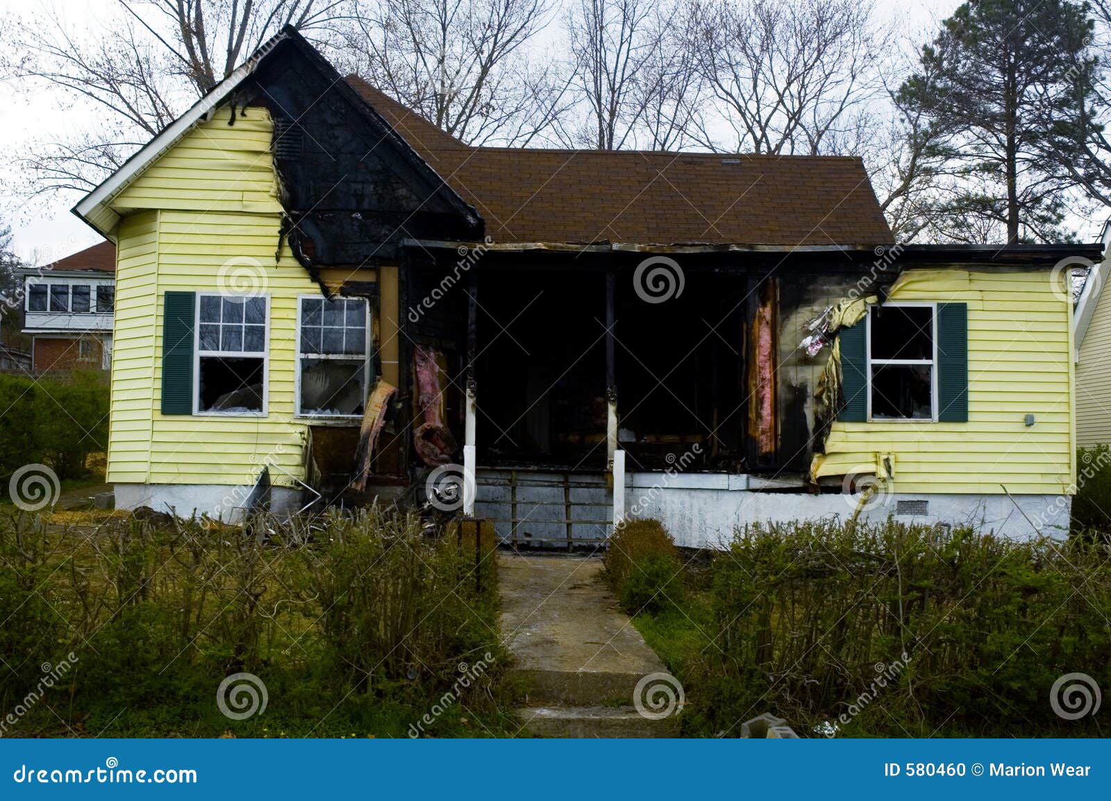 Burned House stock photo. Image of roasted, charred, yellow 580460