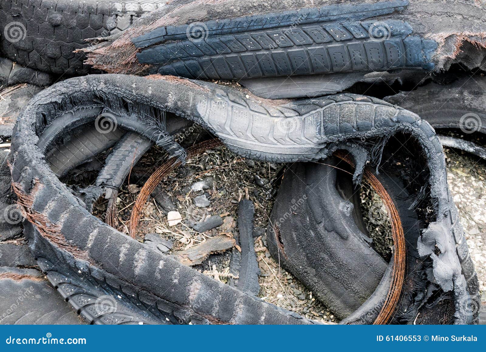 Burned tyres stock image. Image of recycling, tyre, dump 61406553