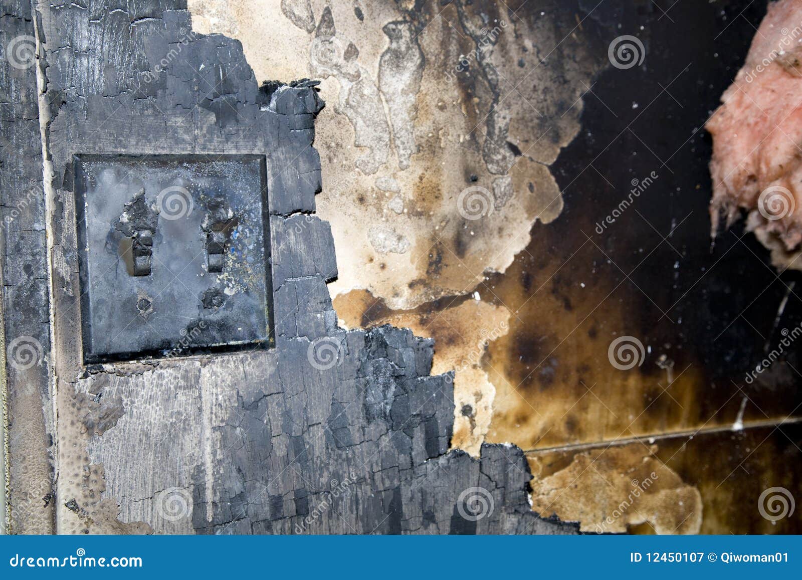 Burned Wallaftermath Of House Fire Royalty Free Stock Photography