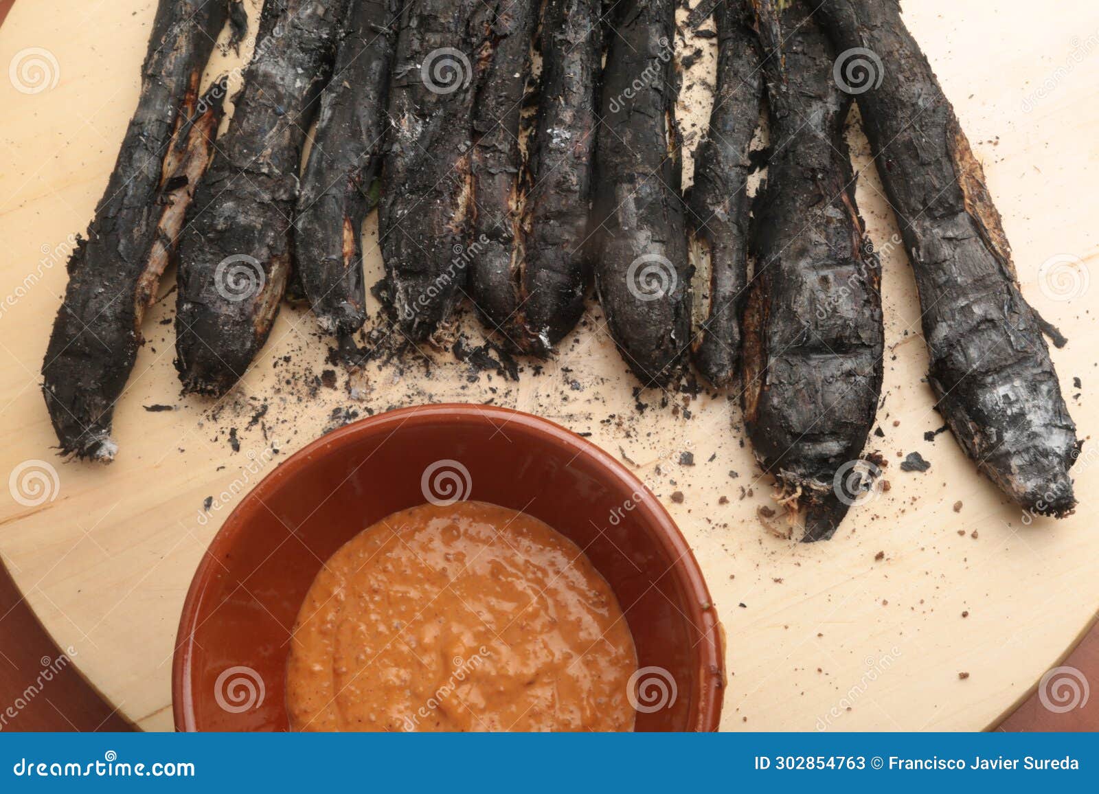 burnet onions with red sauce as typical catalonia food