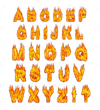Burning Alphabet stock illustration. Illustration of letters - 15730086