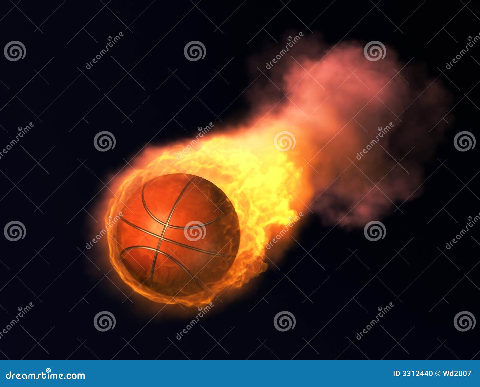 Burning Basketball stock illustration. Illustration of power 3312440