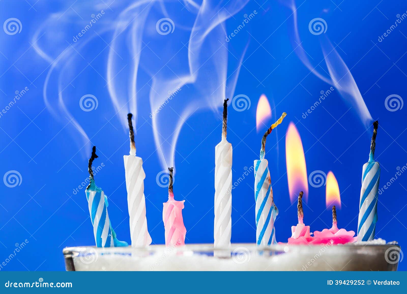 Burning birthday candles stock photo. Image of birthday 39429252