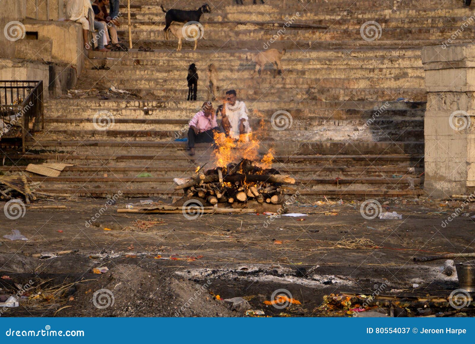 Burning Bodies at the Ganges Editorial Photography Image of morning