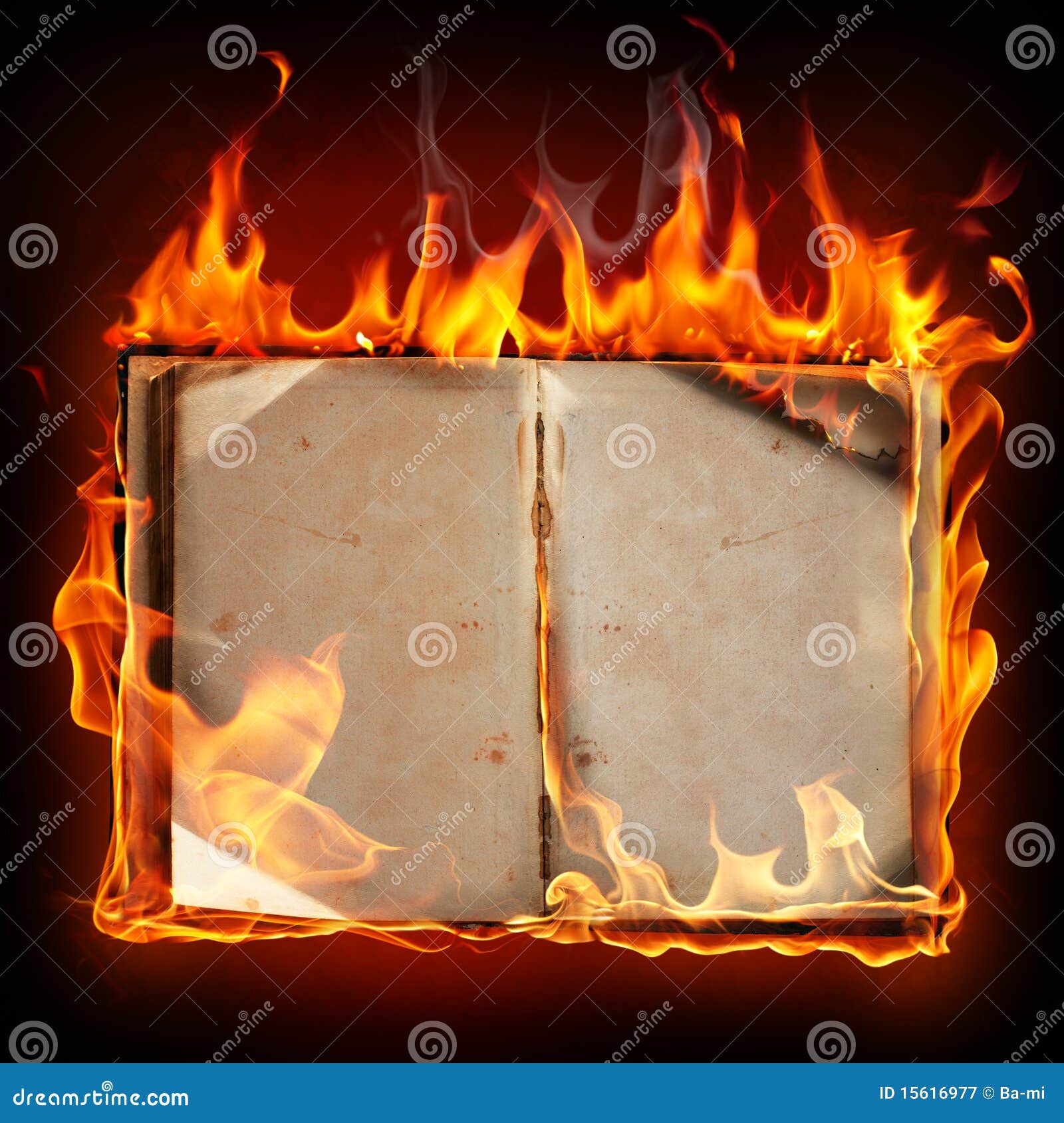 Burning book stock illustration. Image of paper, antique - 15616977