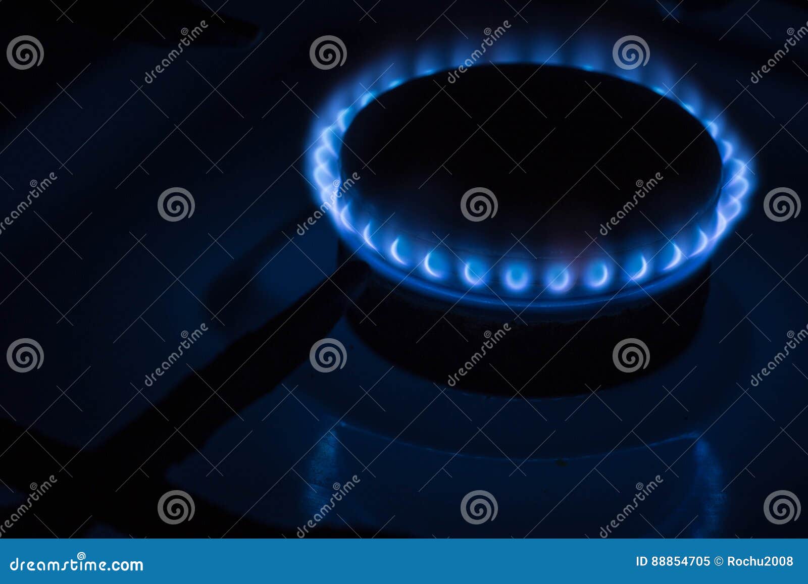 Burning Burner Gas Stove at Home Stock Image Image of flame, burner
