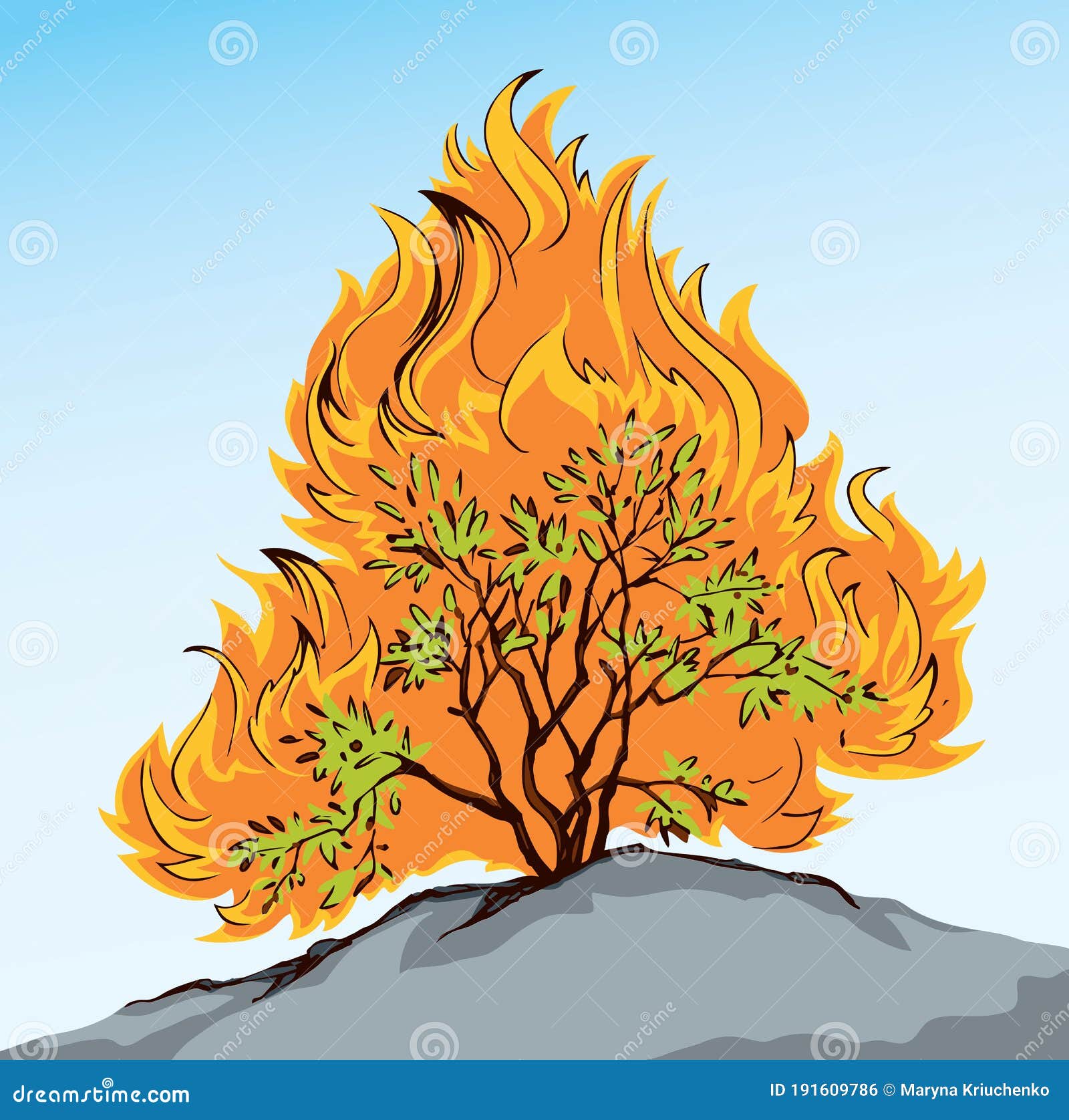 clipart of burning bush