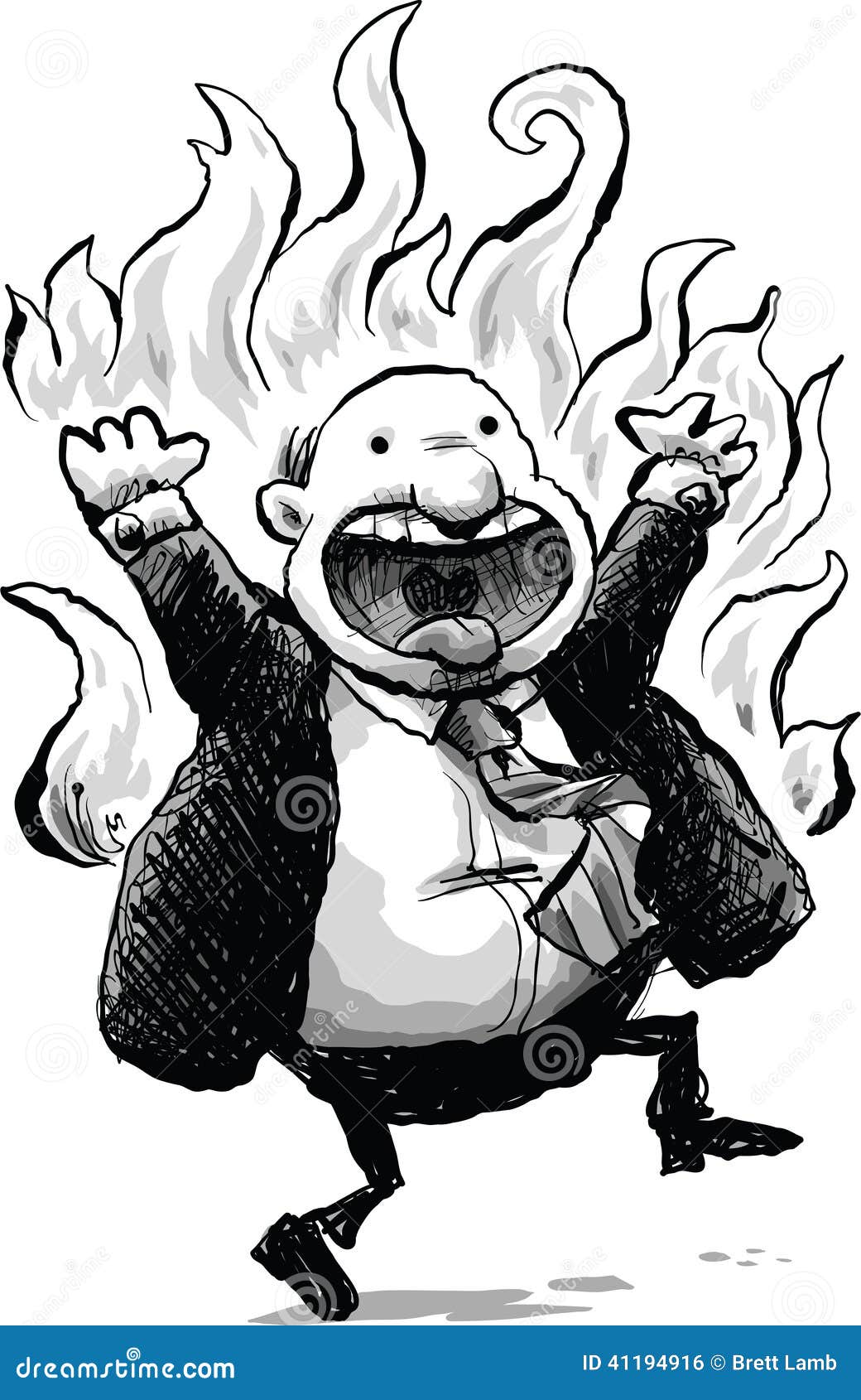 Burning Businessman stock illustration. Illustration of male - 41194916