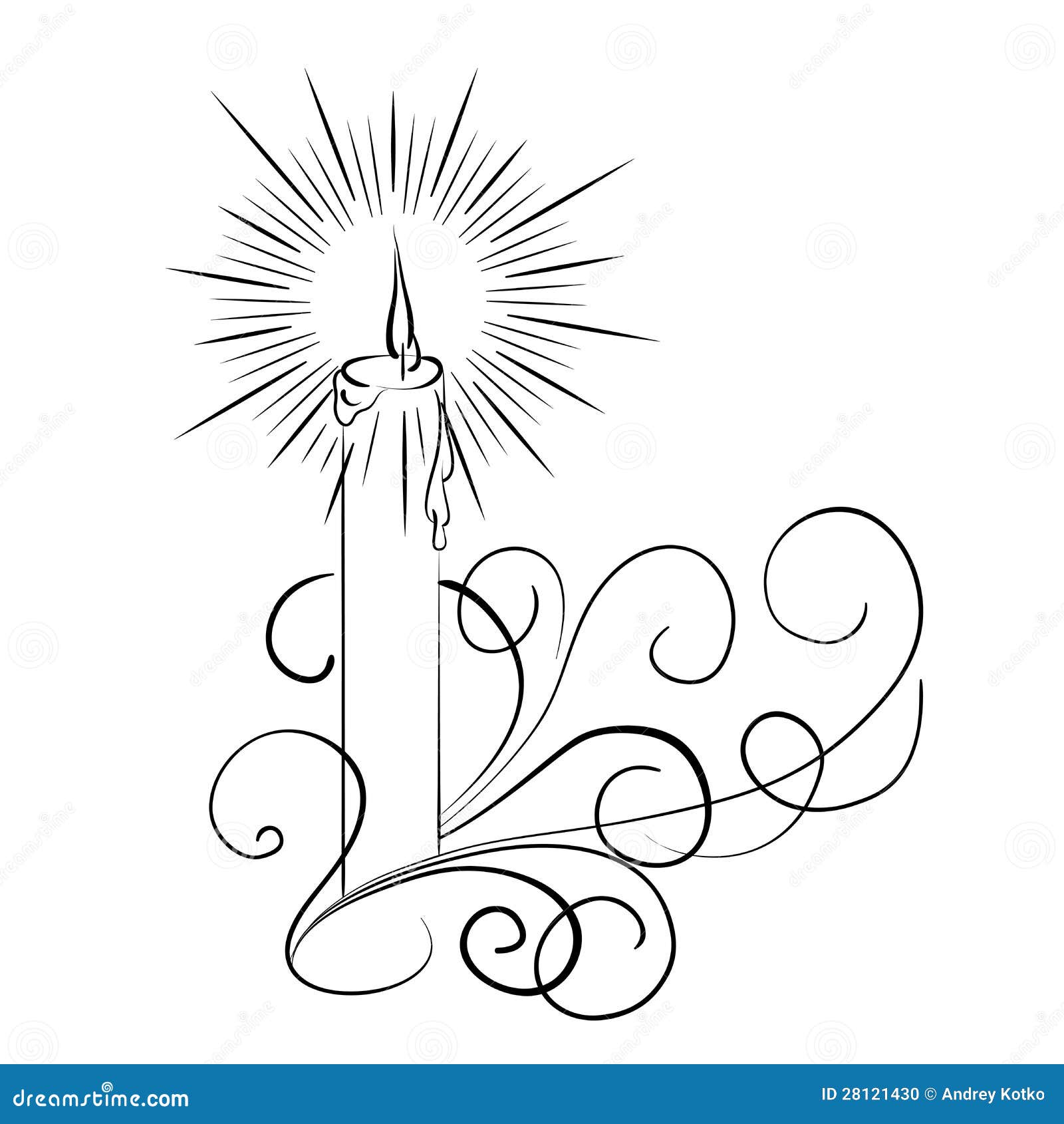 Burning candle stock vector. Illustration of glow, christmas 28121430