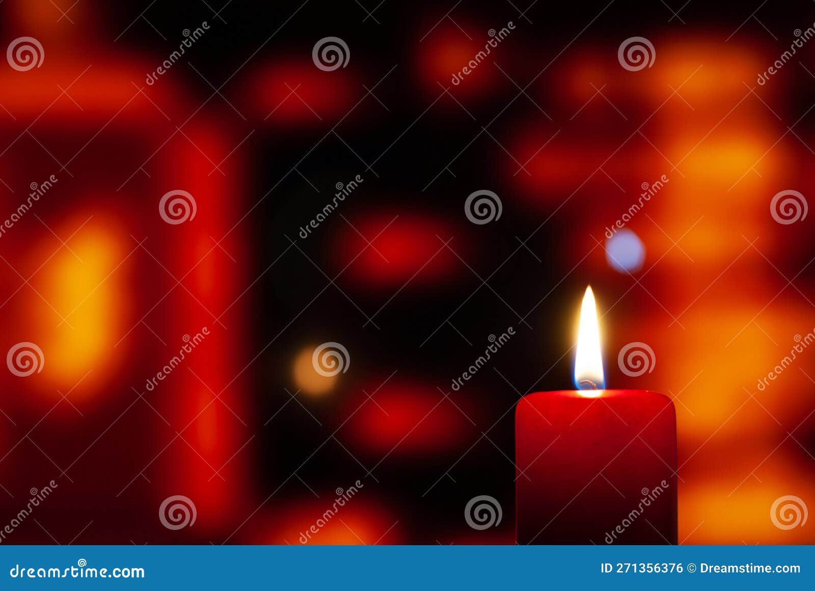 Burning Candle on a Blurred Background Stock Photo Image of