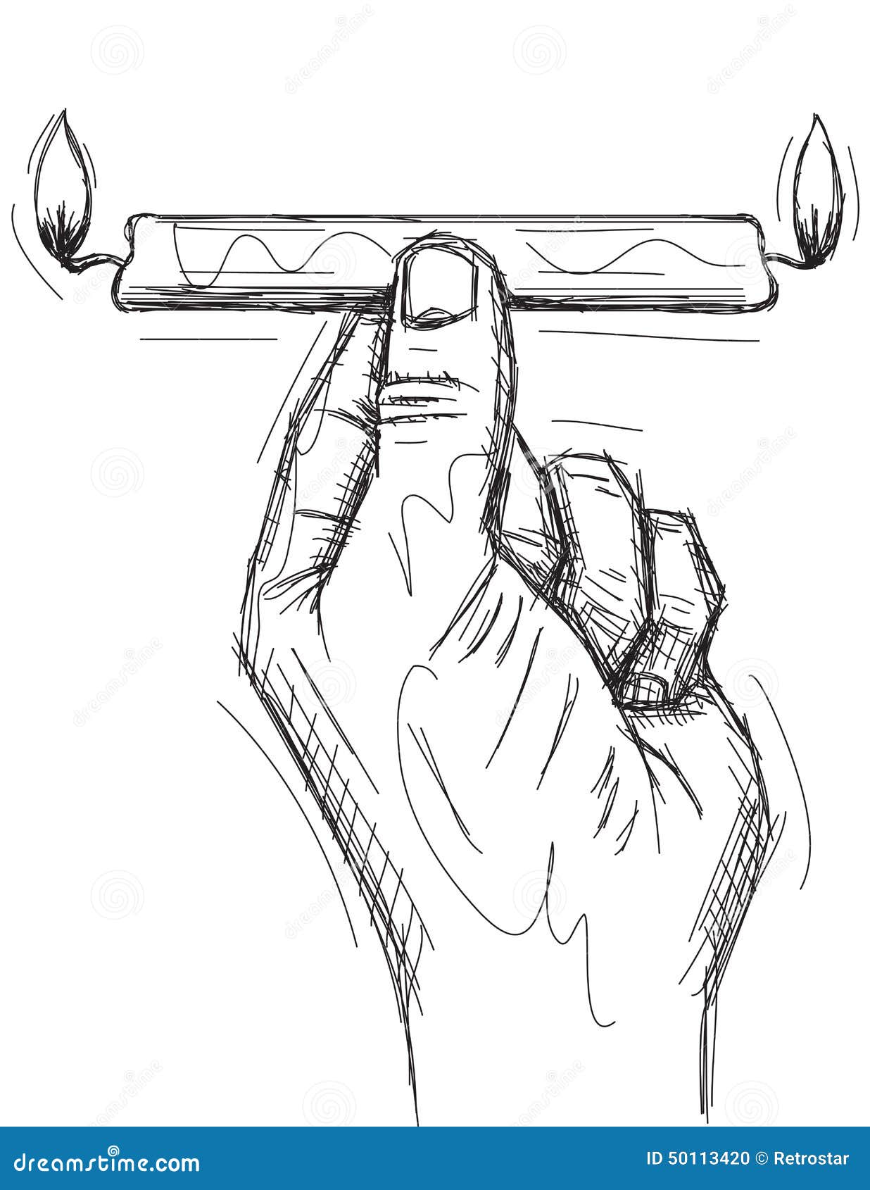 Burning the Candle at Both Ends Stock Vector Illustration of drawing