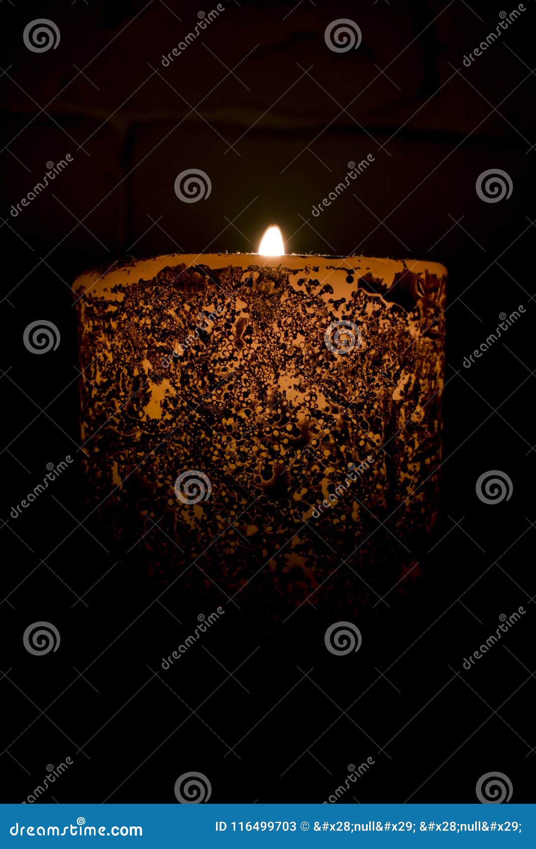A Burning Candle in the Dark Stock Image Image of melting, glow