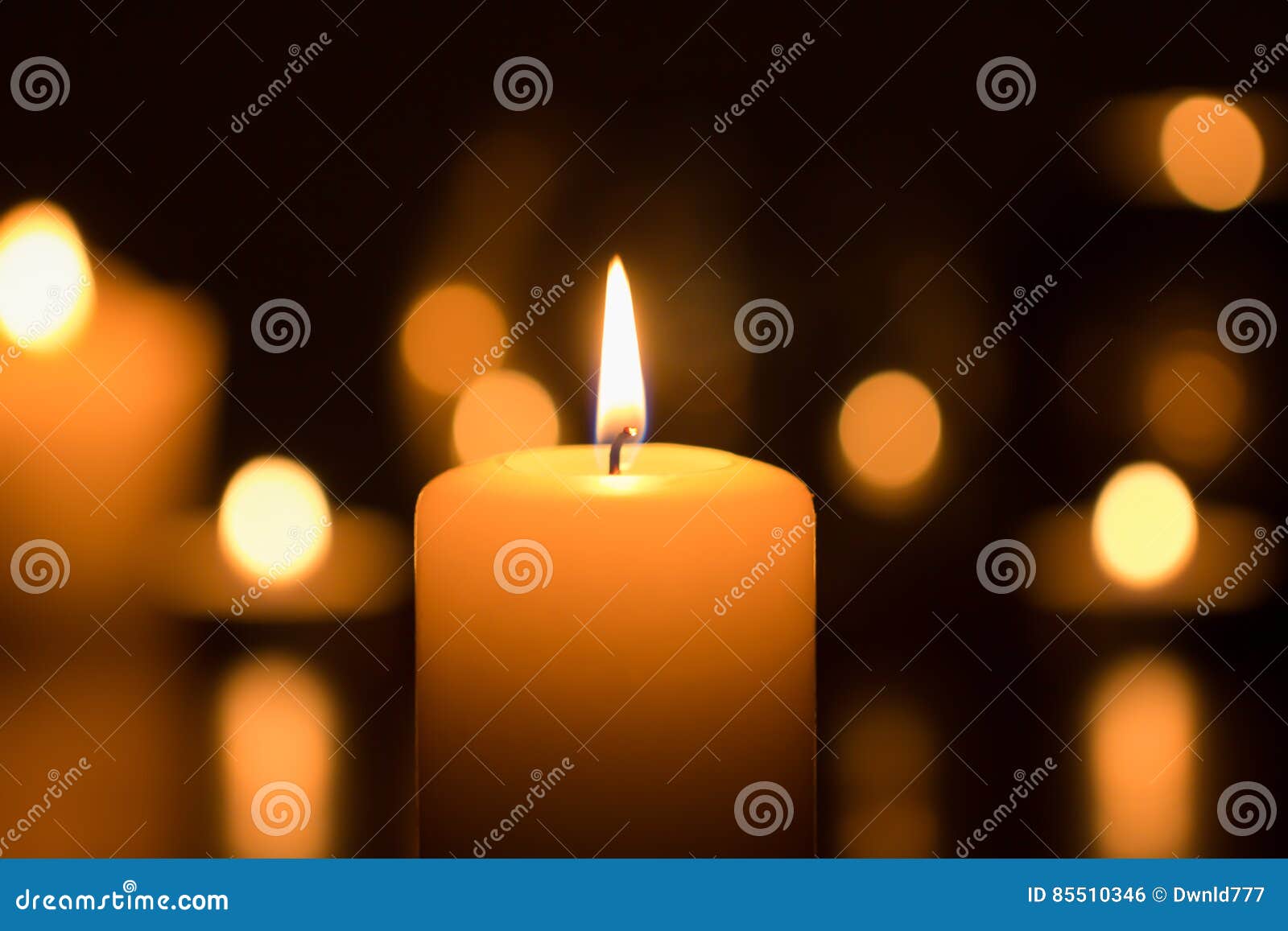 Burning candle in dark stock photo. Image of burn, closeup 85510346