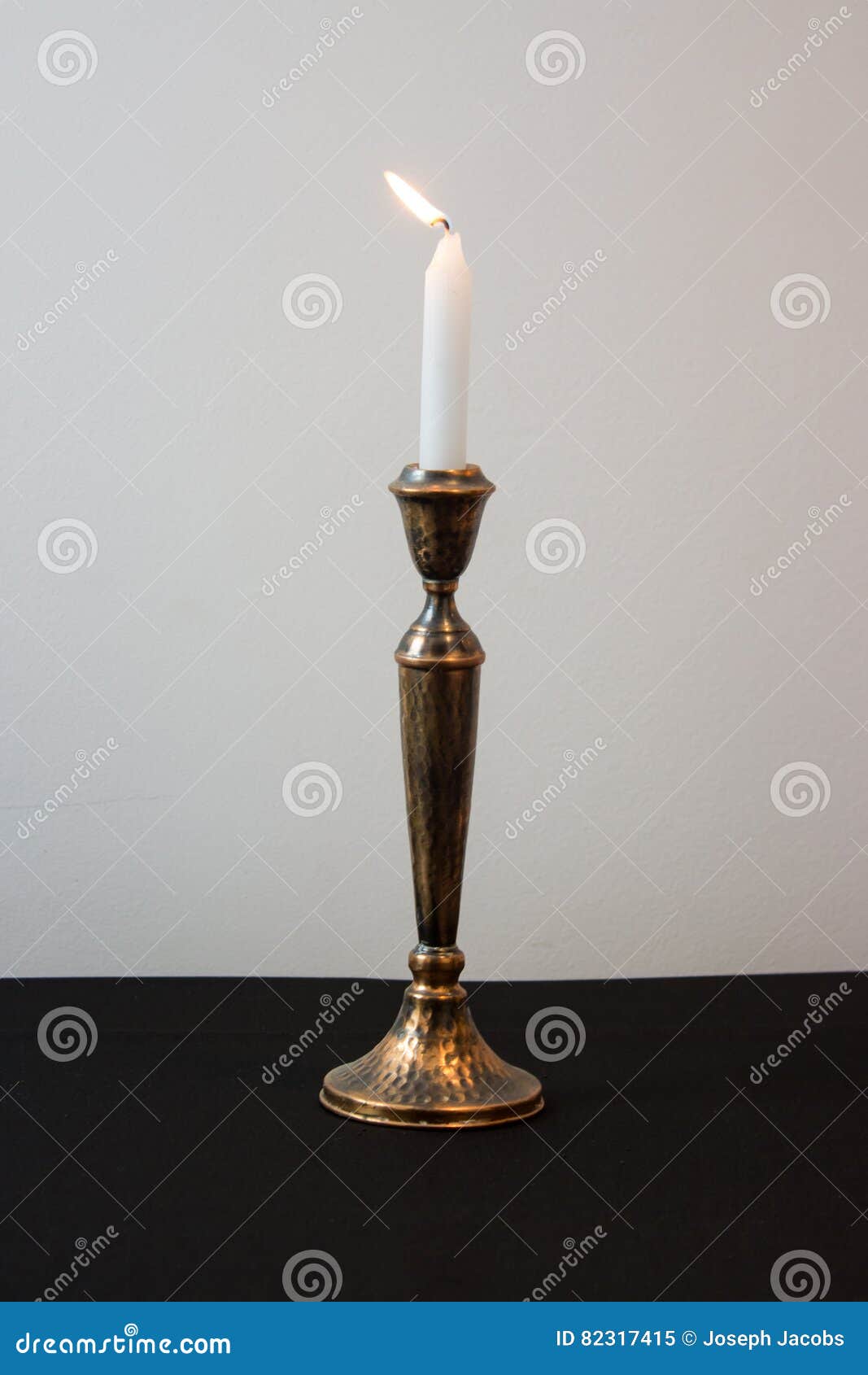 Burning Candle for Shabbat stock image. Image of holder 82317415