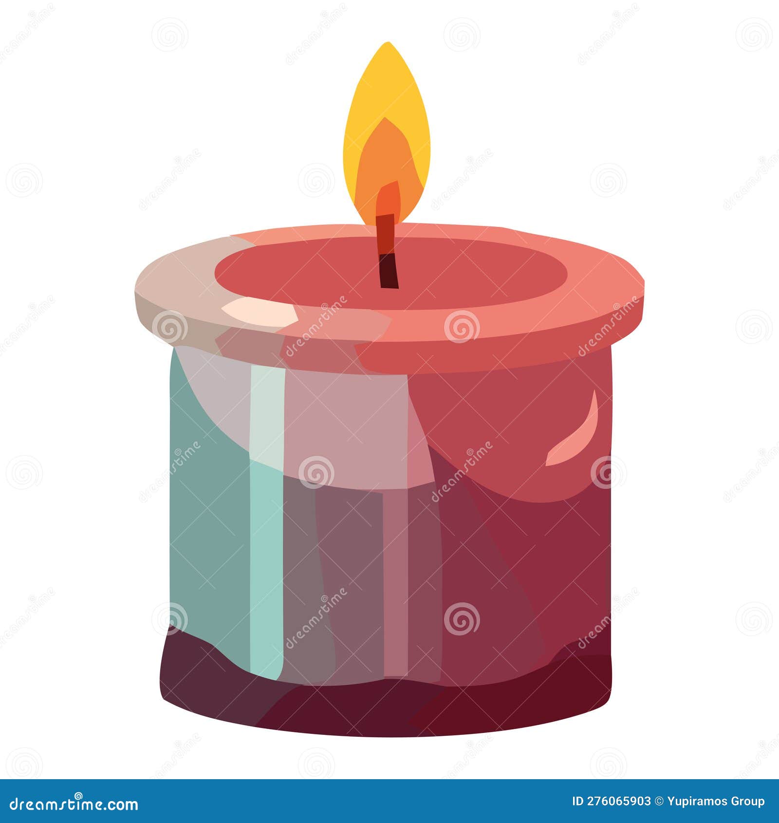 Burning Candle Symbolizes Love and Celebration Stock Vector