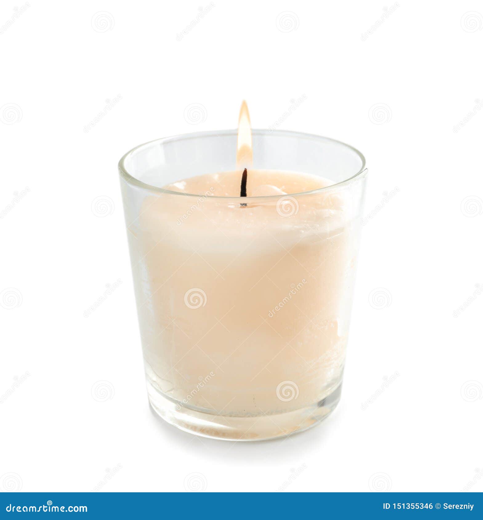 Burning Candle on White Background Stock Photo Image of candlelight