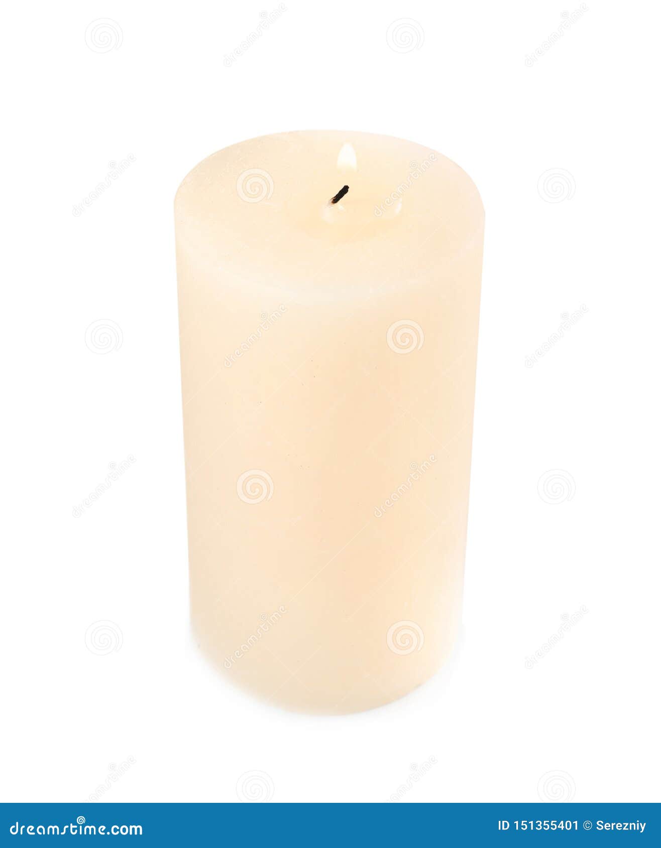 Burning Candle on White Background Stock Image Image of paraffin