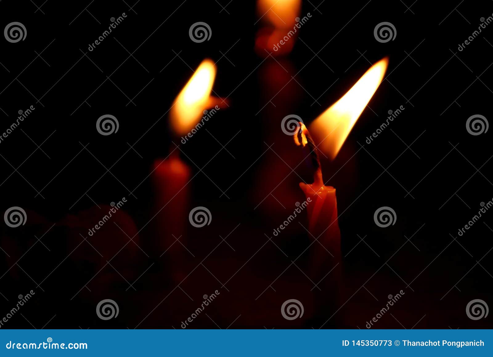 Candles with Candle Light in the Dark Stock Image Image of burn