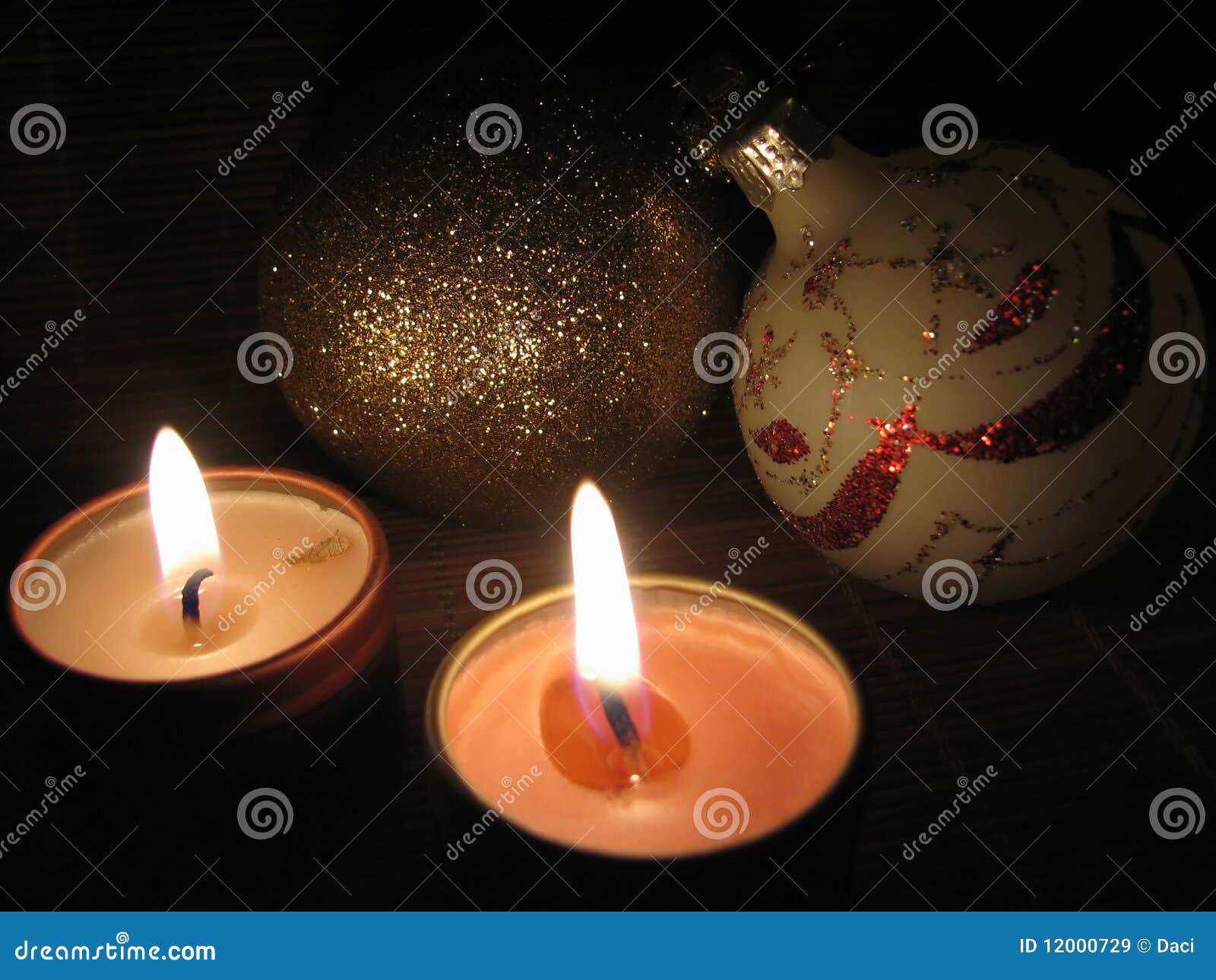 Burning Candles on Christmas Eve Stock Image Image of celebration