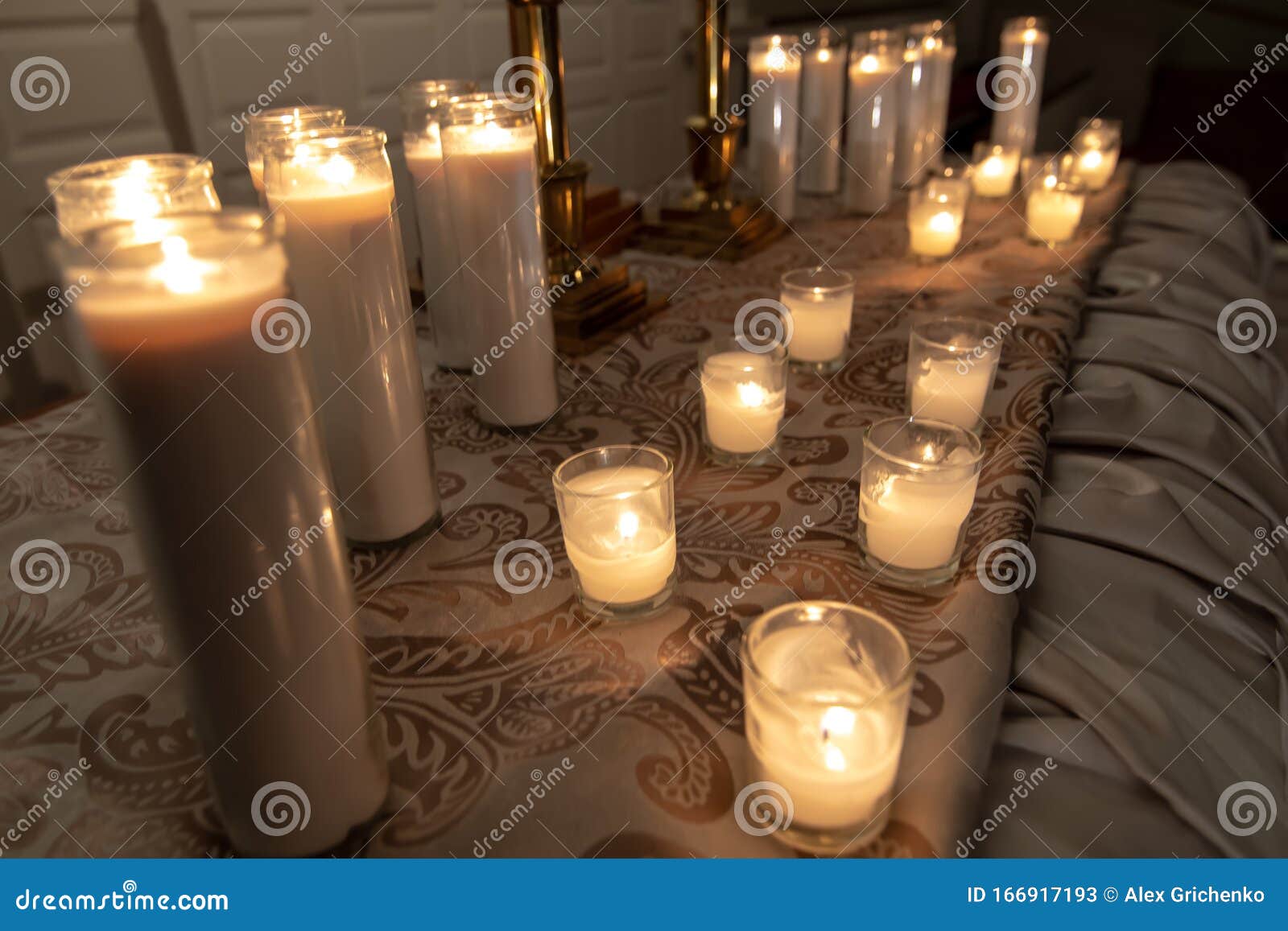 Burning Candles on Church Altar Stock Image Image of believe, dark