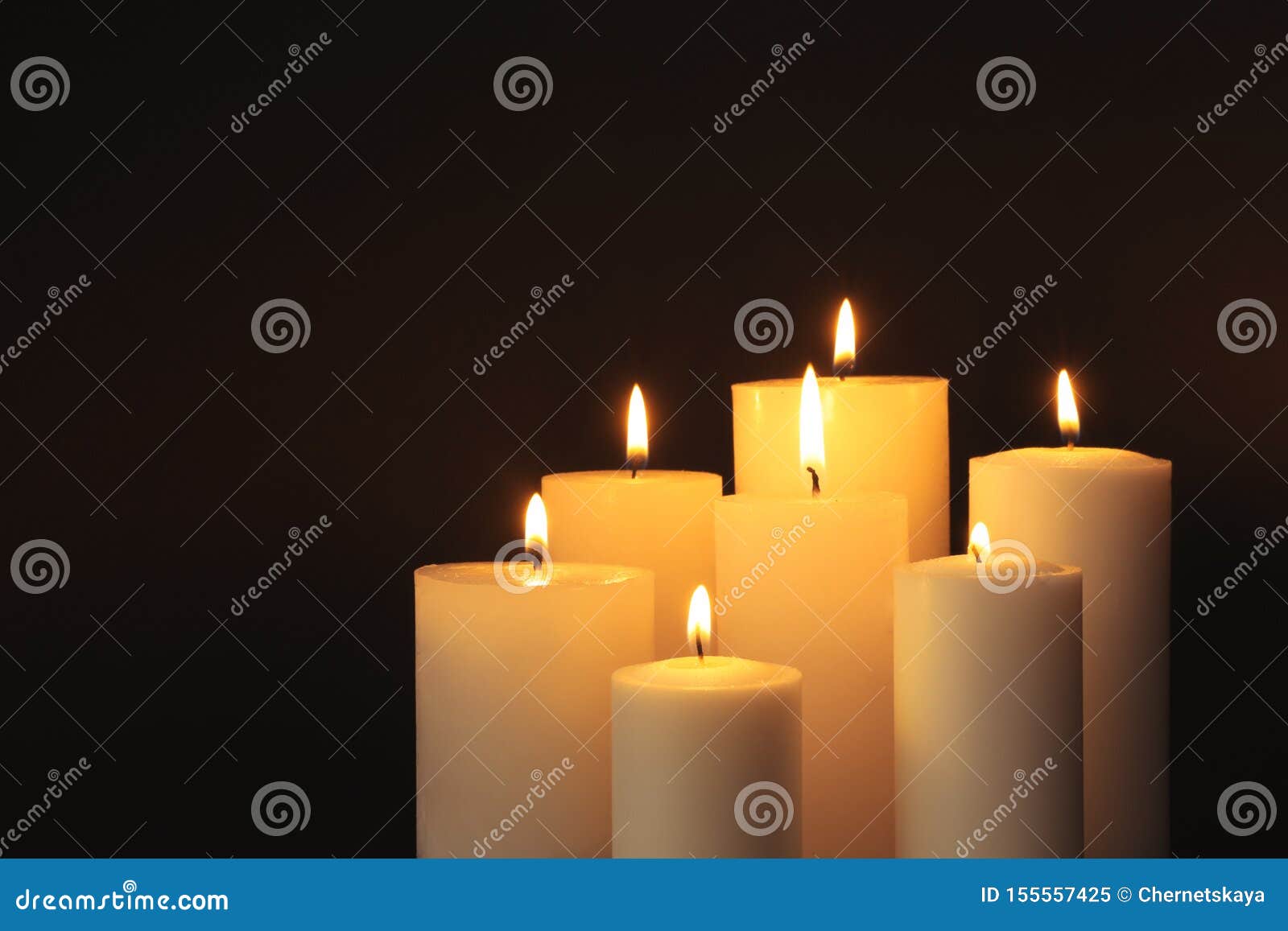 Burning Candles on Dark Background.. Symbol of Sorrow Stock Image ...