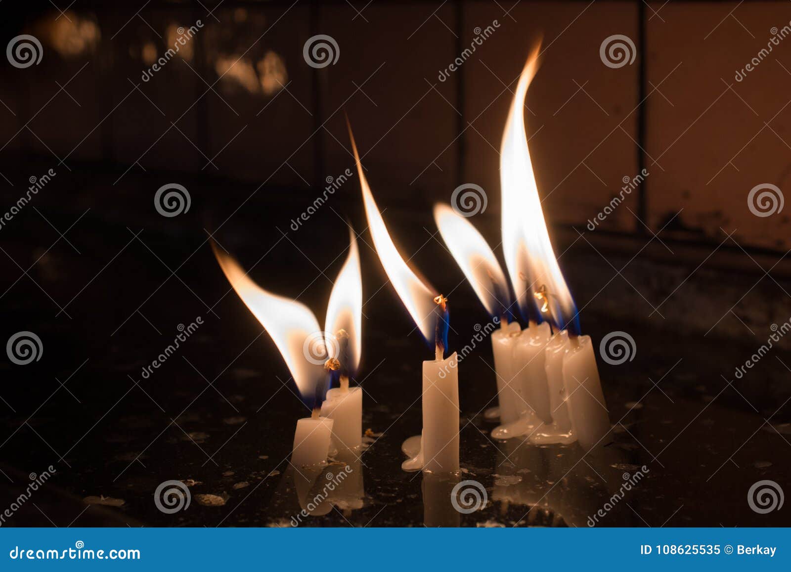 Burning Candles Give Light in the Dark Stock Image Image of paper