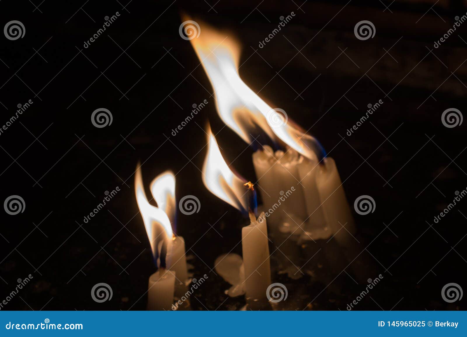 Burning Candles Give Light in the Dark Stock Image Image of spring