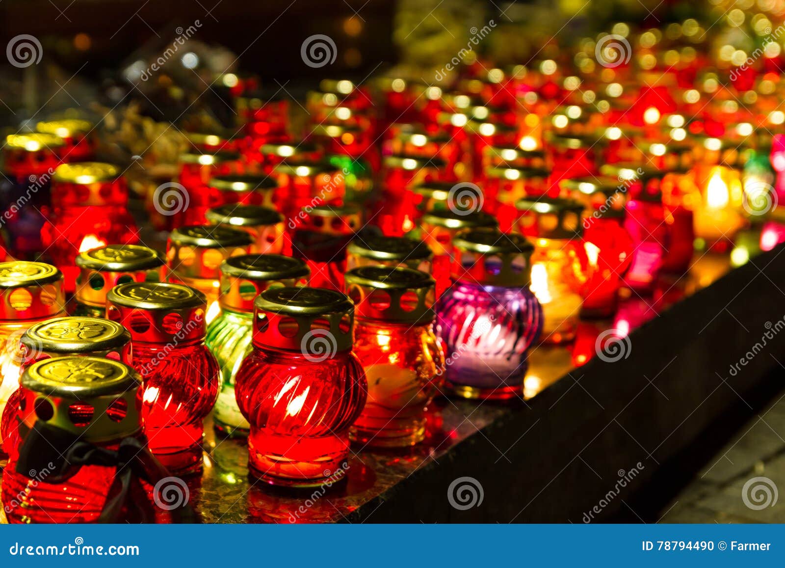 Burning candles lamps stock photo. Image of city, lamp 78794490