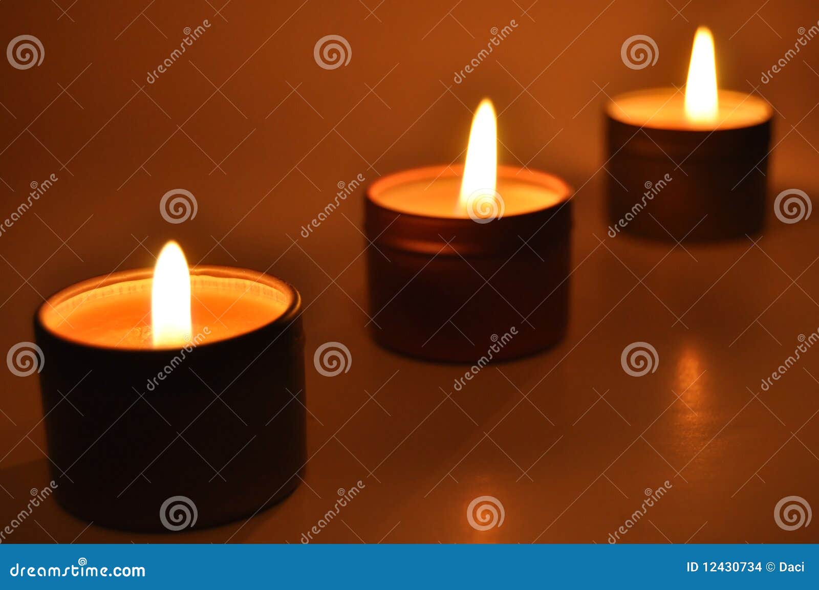 Burning Candles in the Night Stock Photo Image of candlelight