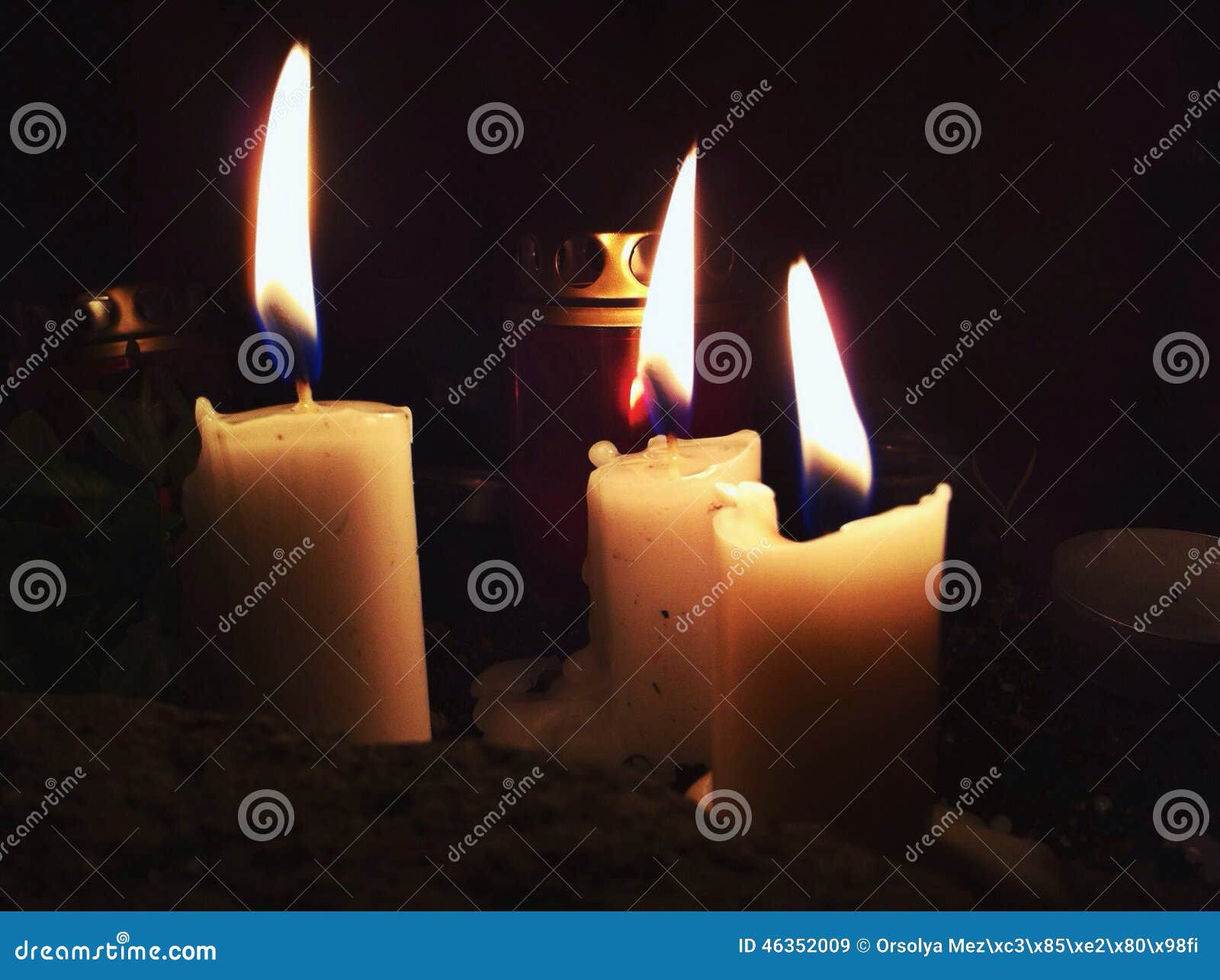 Burning candles stock image. Image of memory, holiday - 46352009
