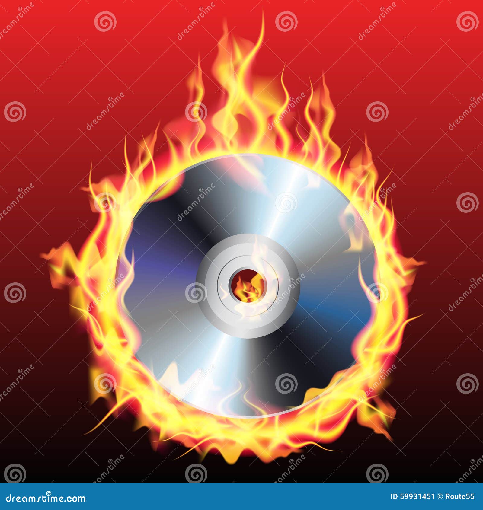 Burning CD stock vector. Illustration of music, burn 59931451