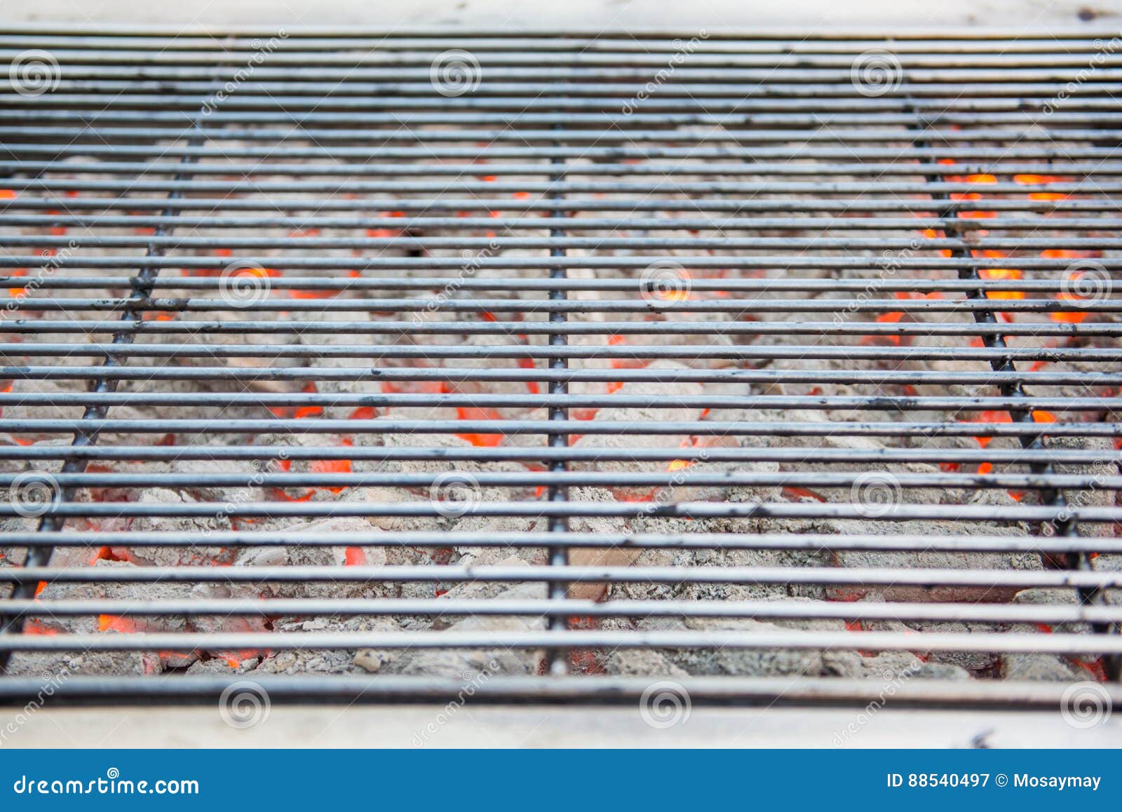 Burning Charcoal with Grill Plate for BBQ Stock Image Image of