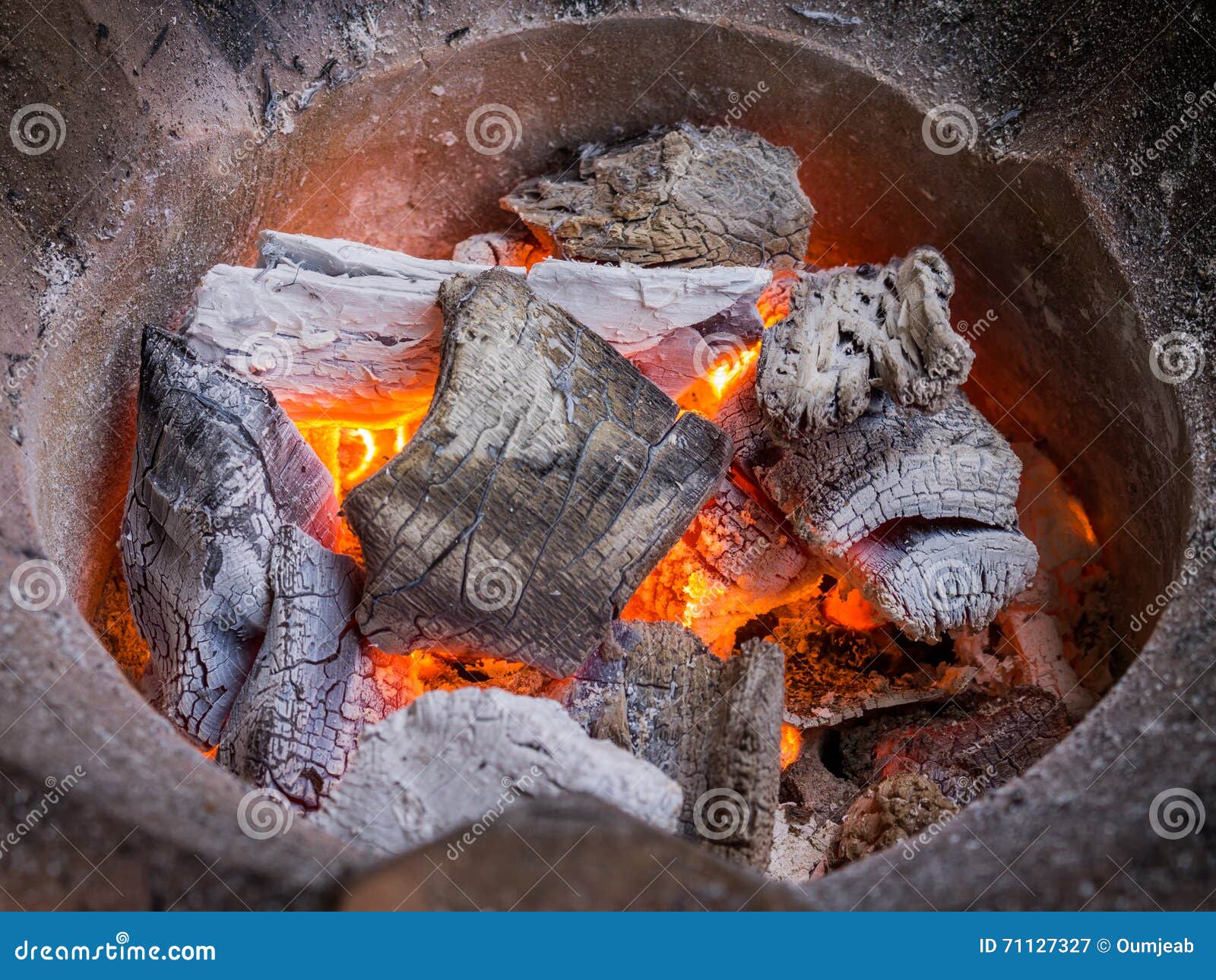Burning charcoal in stove stock image. Image of glowing 71127327