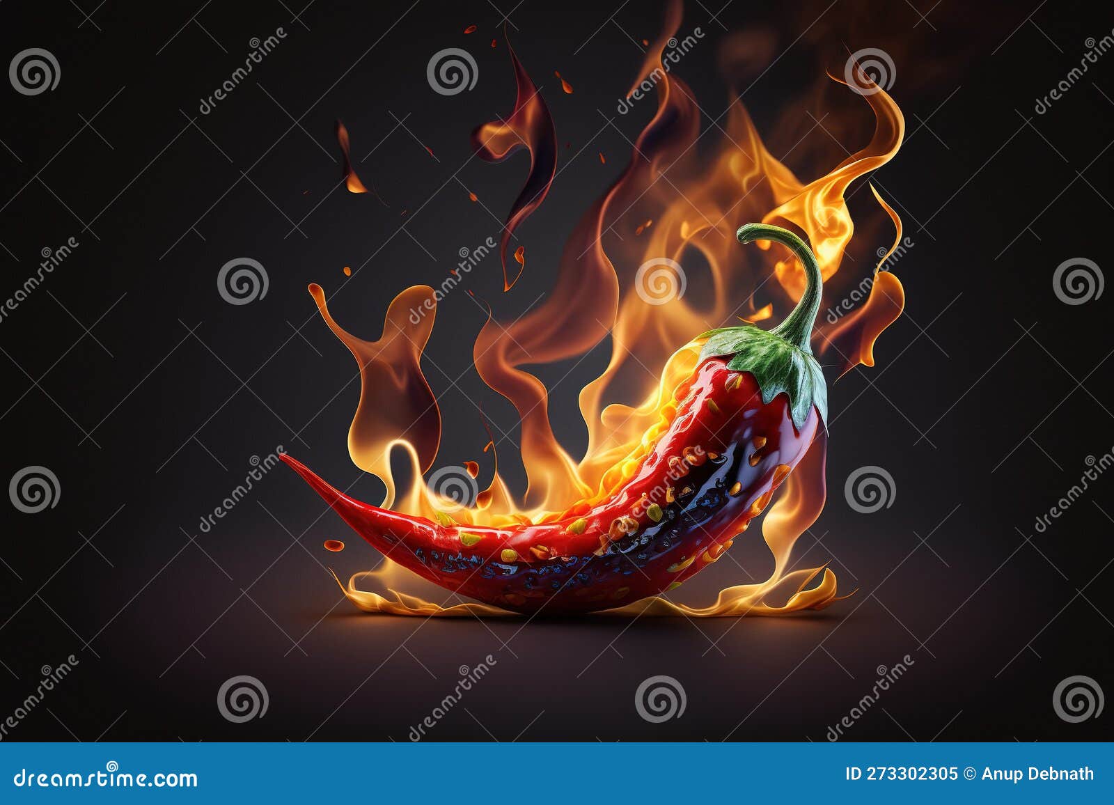 Burning Chili Pepper on Fire, Vegan and Healthy Stock Image Image of orange, advertising
