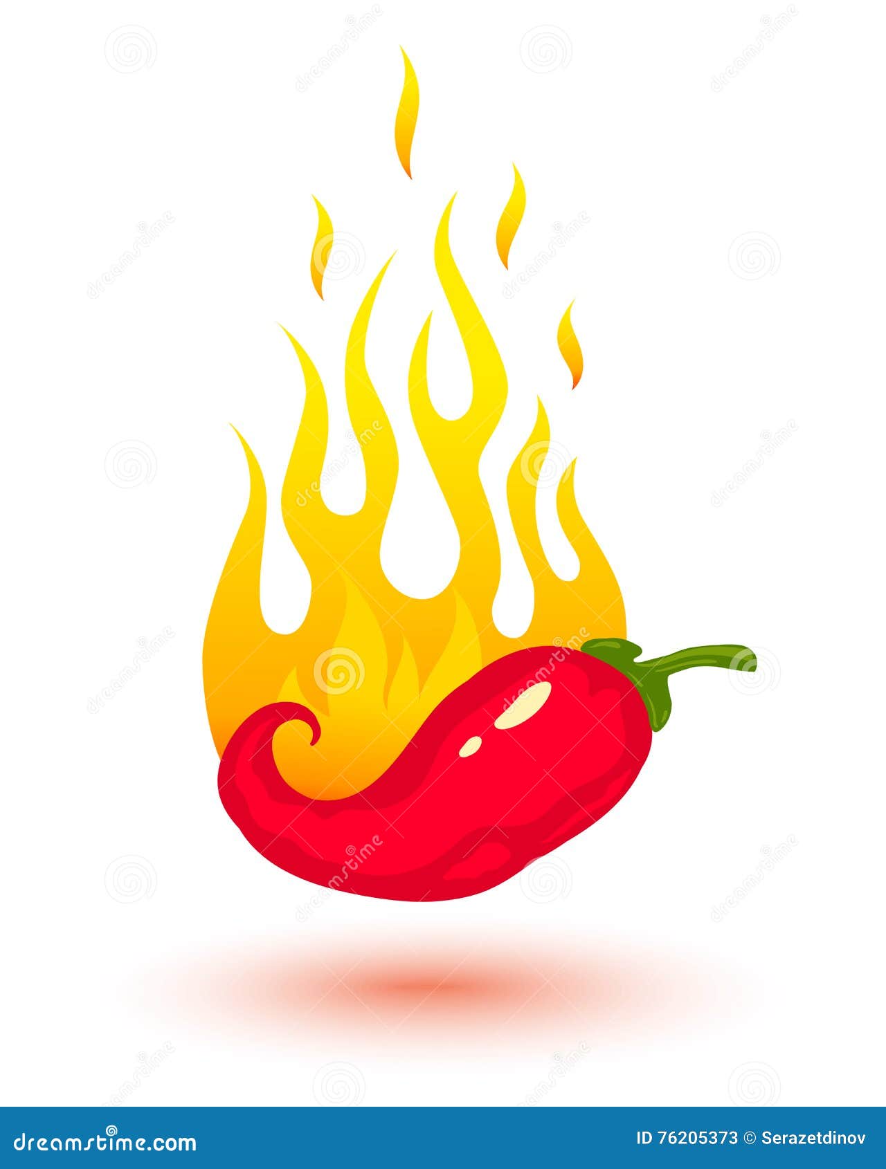 Burning chili pepper stock vector. Illustration of ingredient 76205373