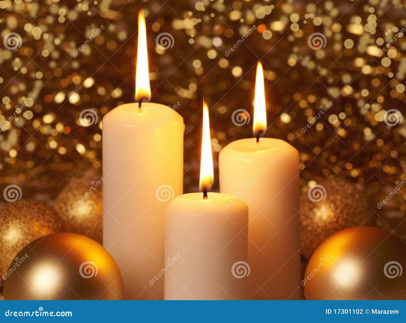 Burning christmas candles stock photo. Image of bokeh 17301102