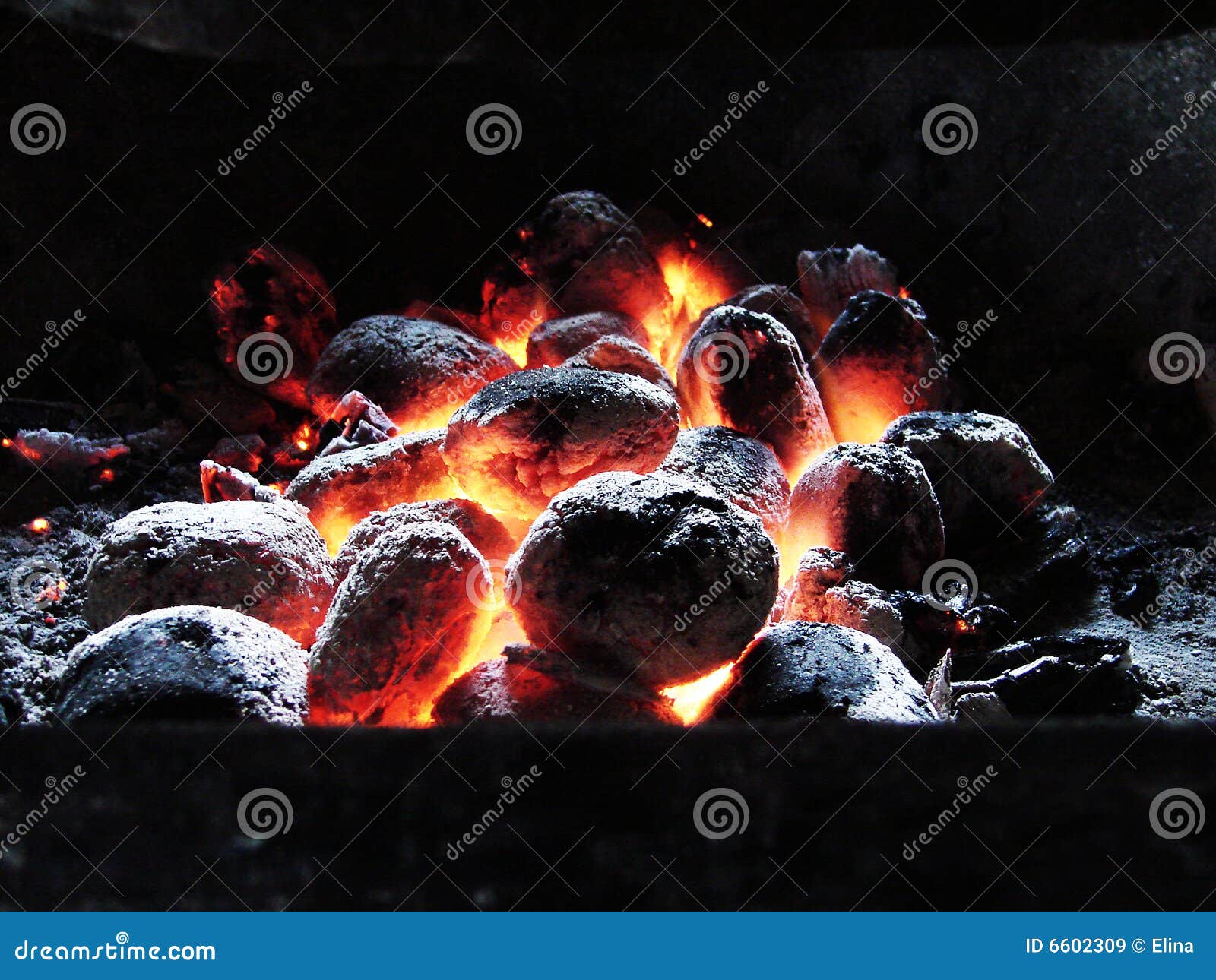 Burning coals stock image. Image of dinner, black, dark 6602309