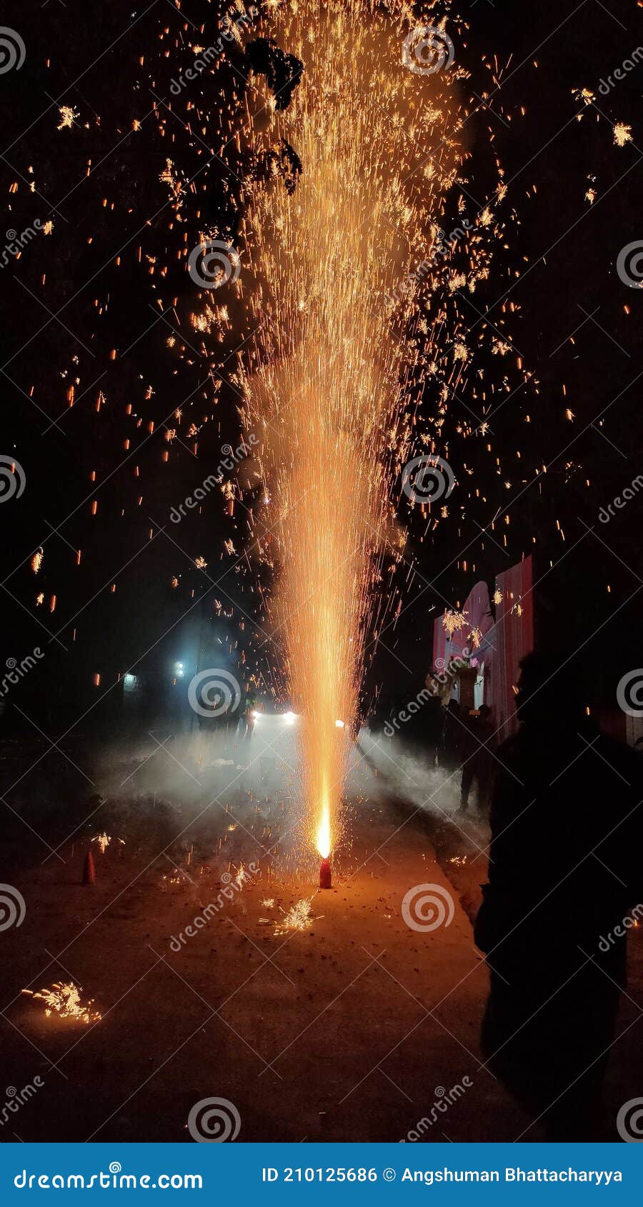 Burning crackers in night stock photo. Image of background 210125686