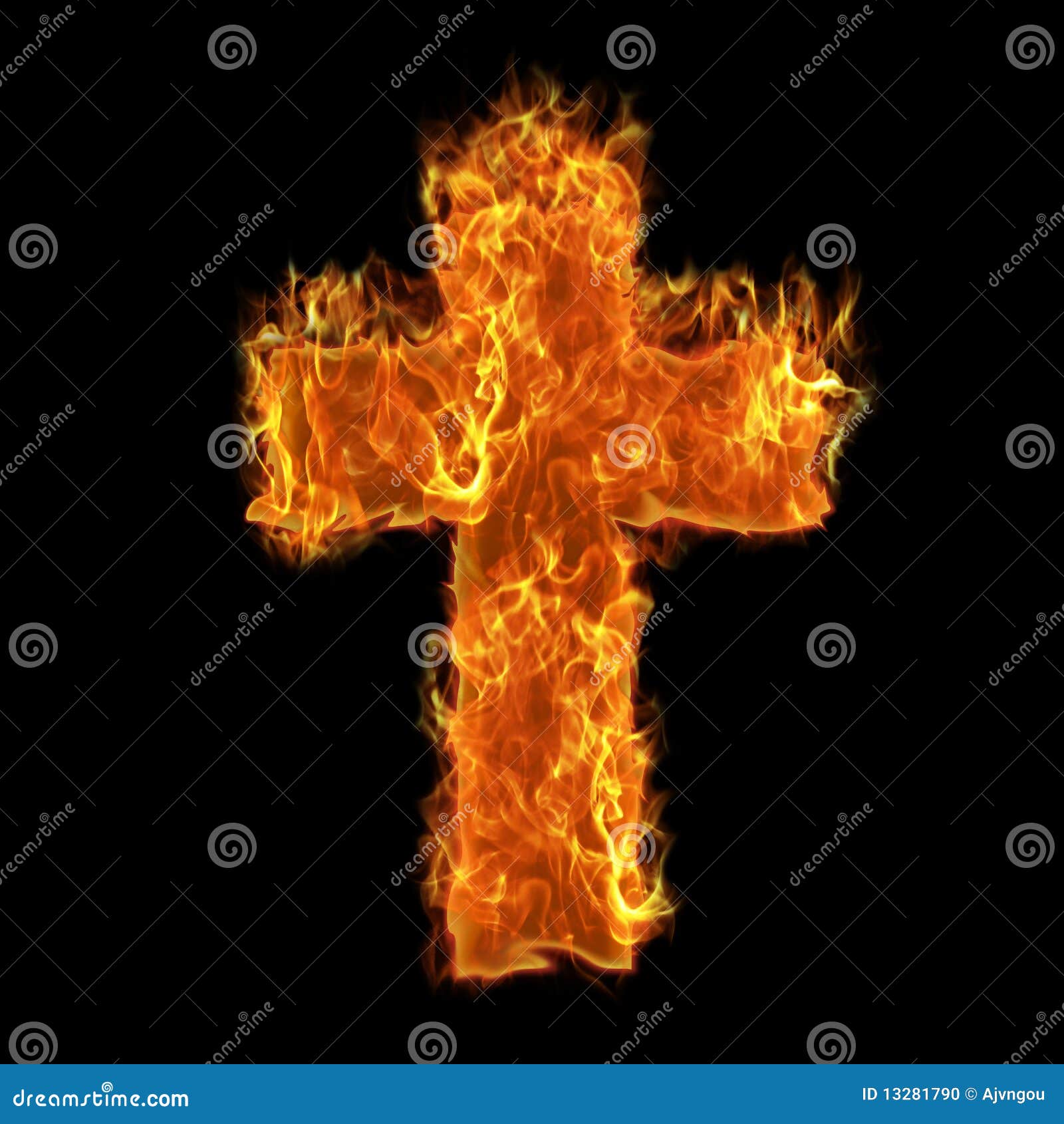 Burning cross stock illustration. Illustration of hell - 13281790